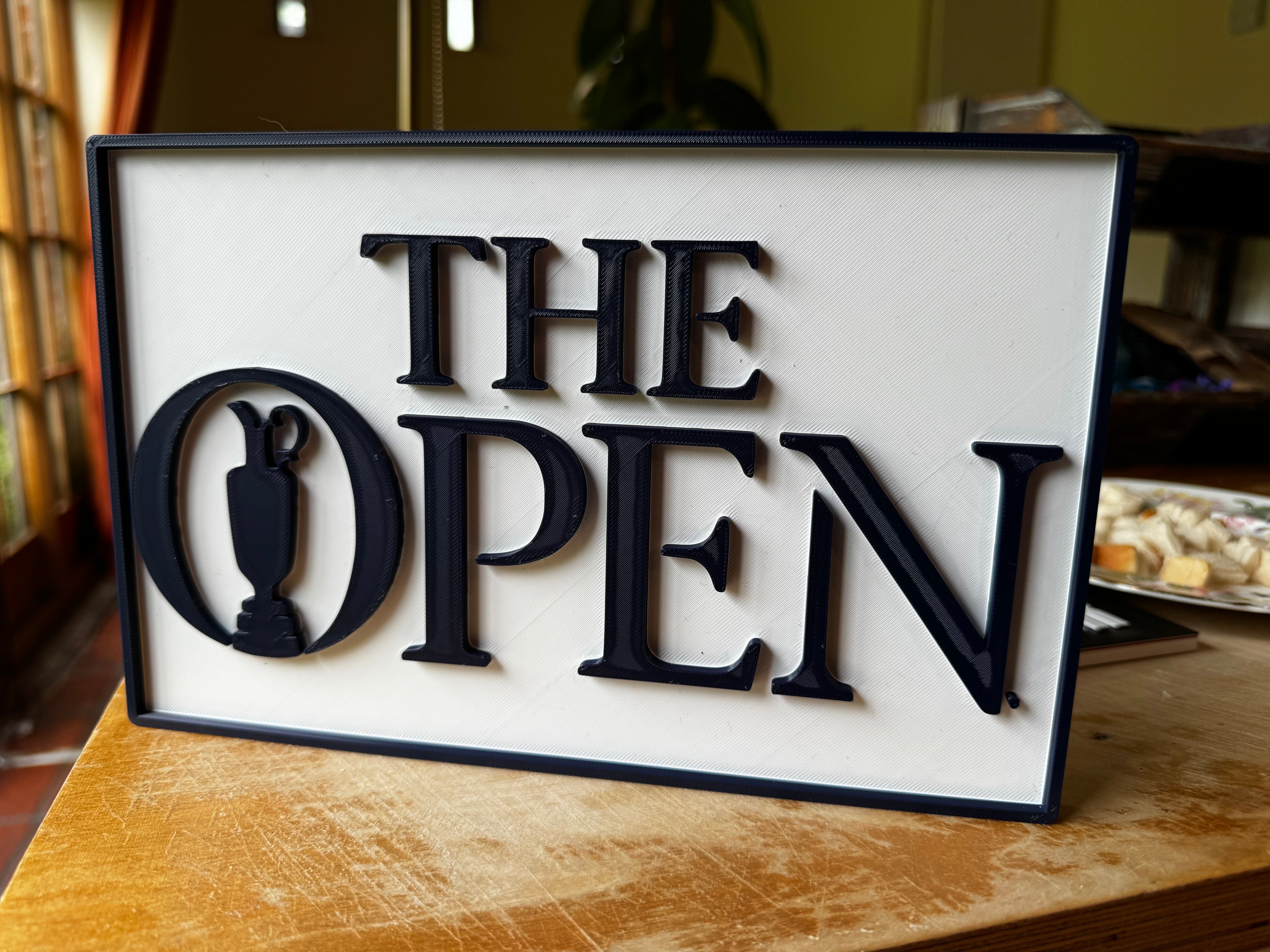 The Open Championship 3D Printed Golf Sign – Claret Jug Logo Plaque – Golf Wall & Display Décor – Brettin3D