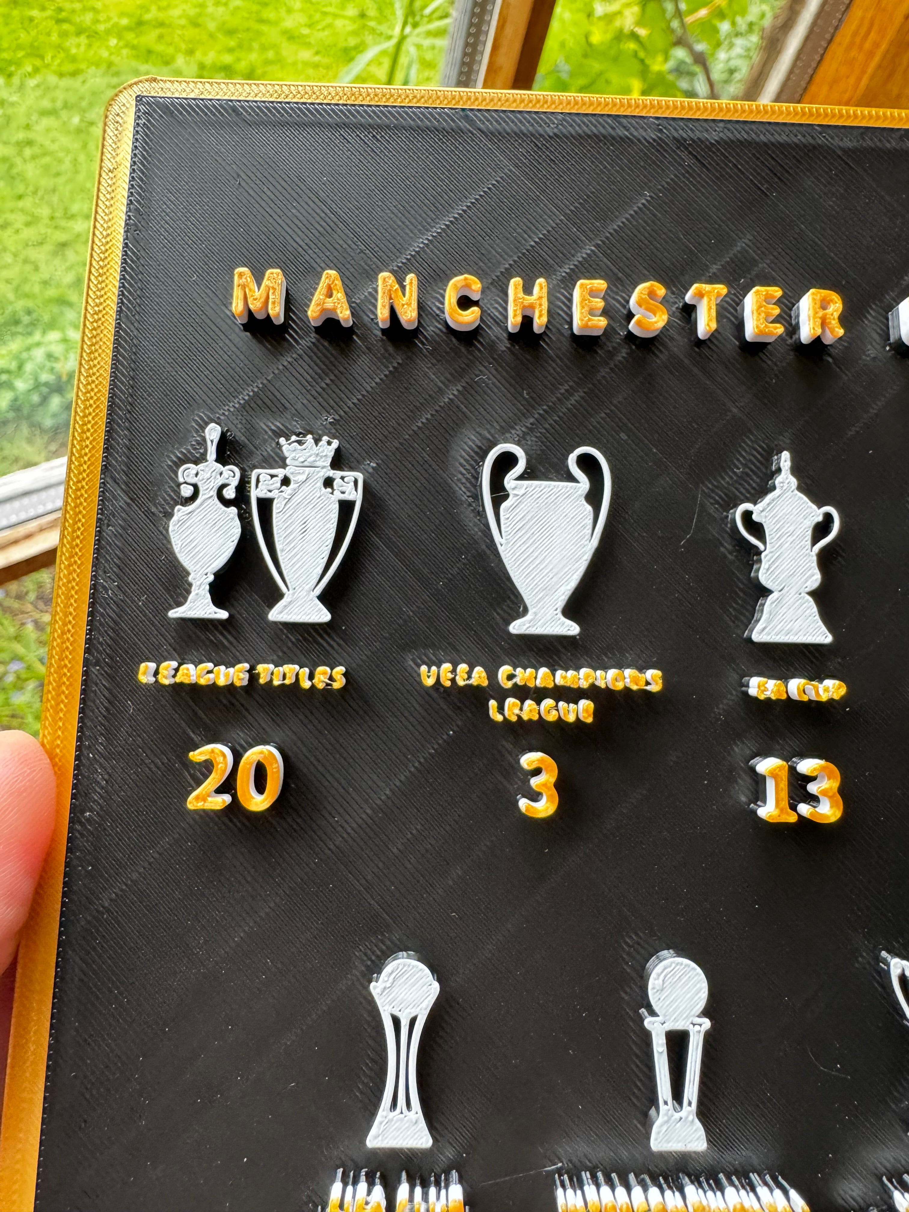 Manchester United Honours 3D Printed Trophy Plaque – Complete Club Trophy History Display – Man Utd Football Wall Sign – Brettin3D