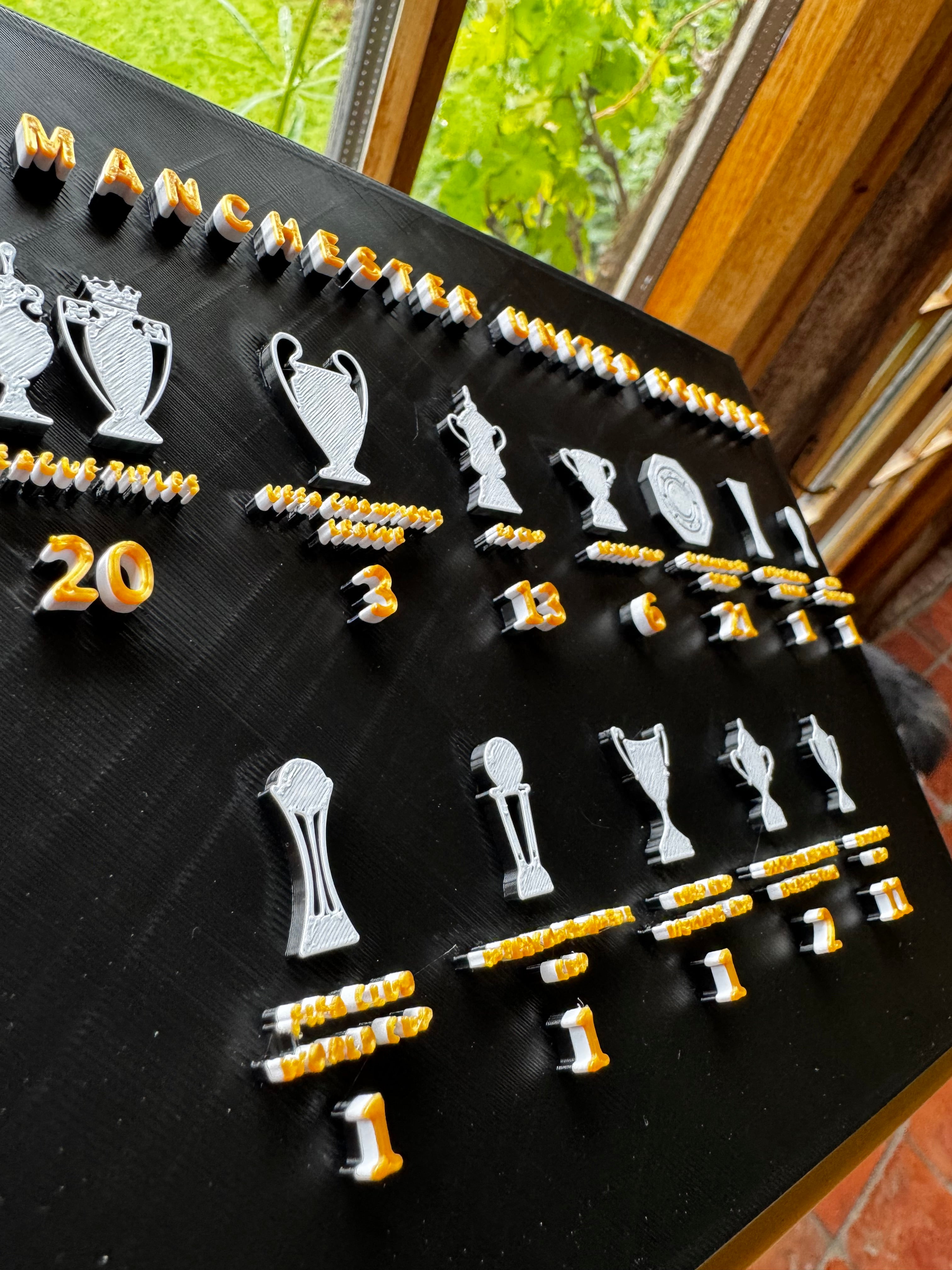 Manchester United Honours 3D Printed Trophy Plaque – Complete Club Trophy History Display – Man Utd Football Wall Sign – Brettin3D