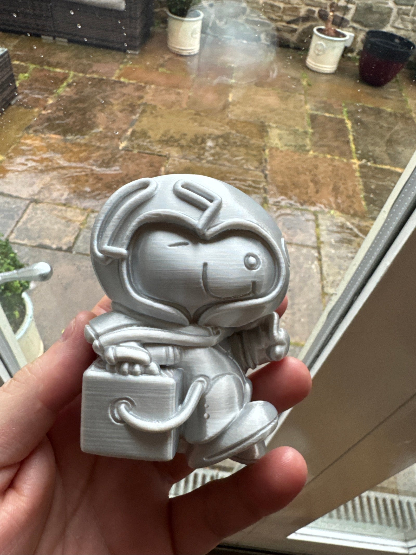 Snoopy OMEGA Astronaut 3D Printed Figure – Silver Moonwatch Inspired Snoopy Ornament – Space Collectible – Brettin3D