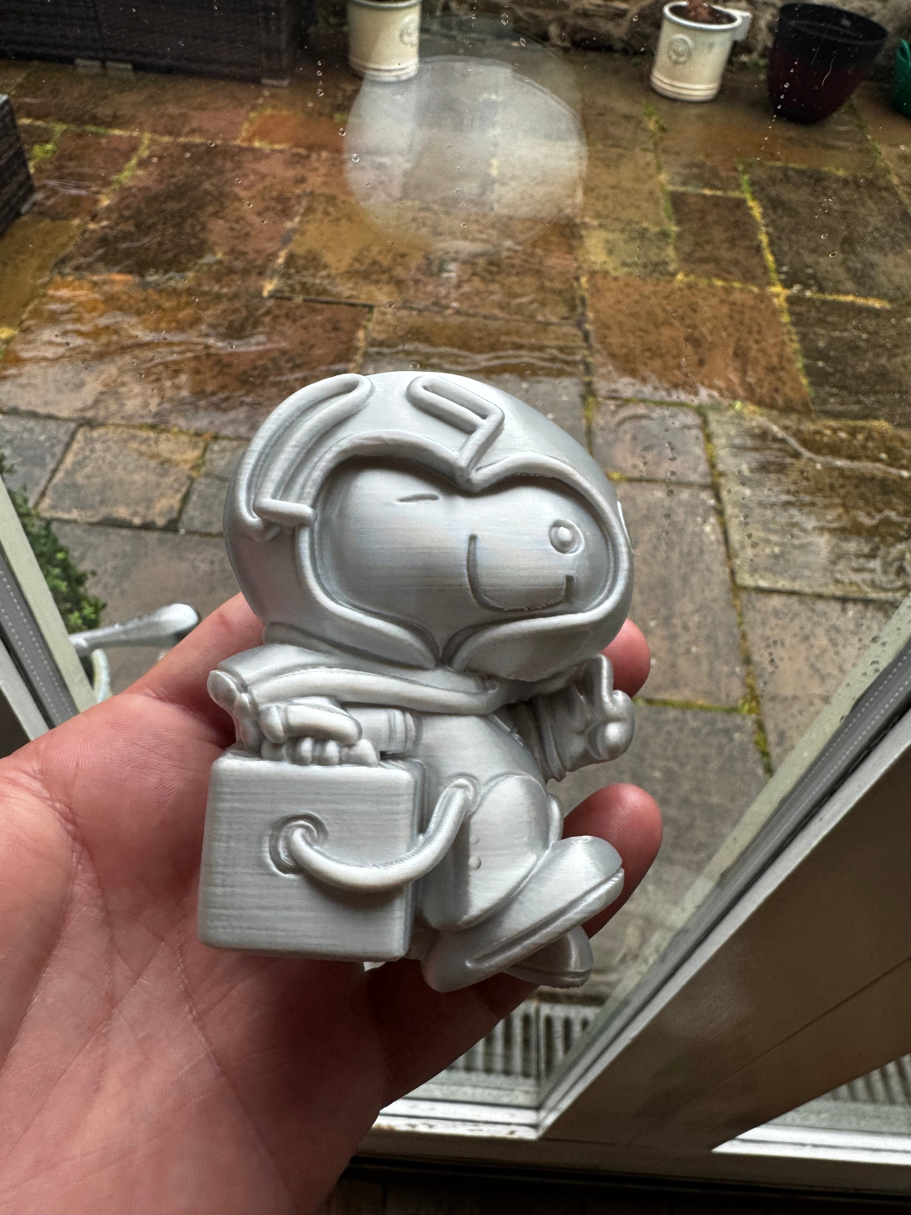 Snoopy OMEGA Astronaut 3D Printed Figure – Silver Moonwatch Inspired Snoopy Ornament – Space Collectible – Brettin3D