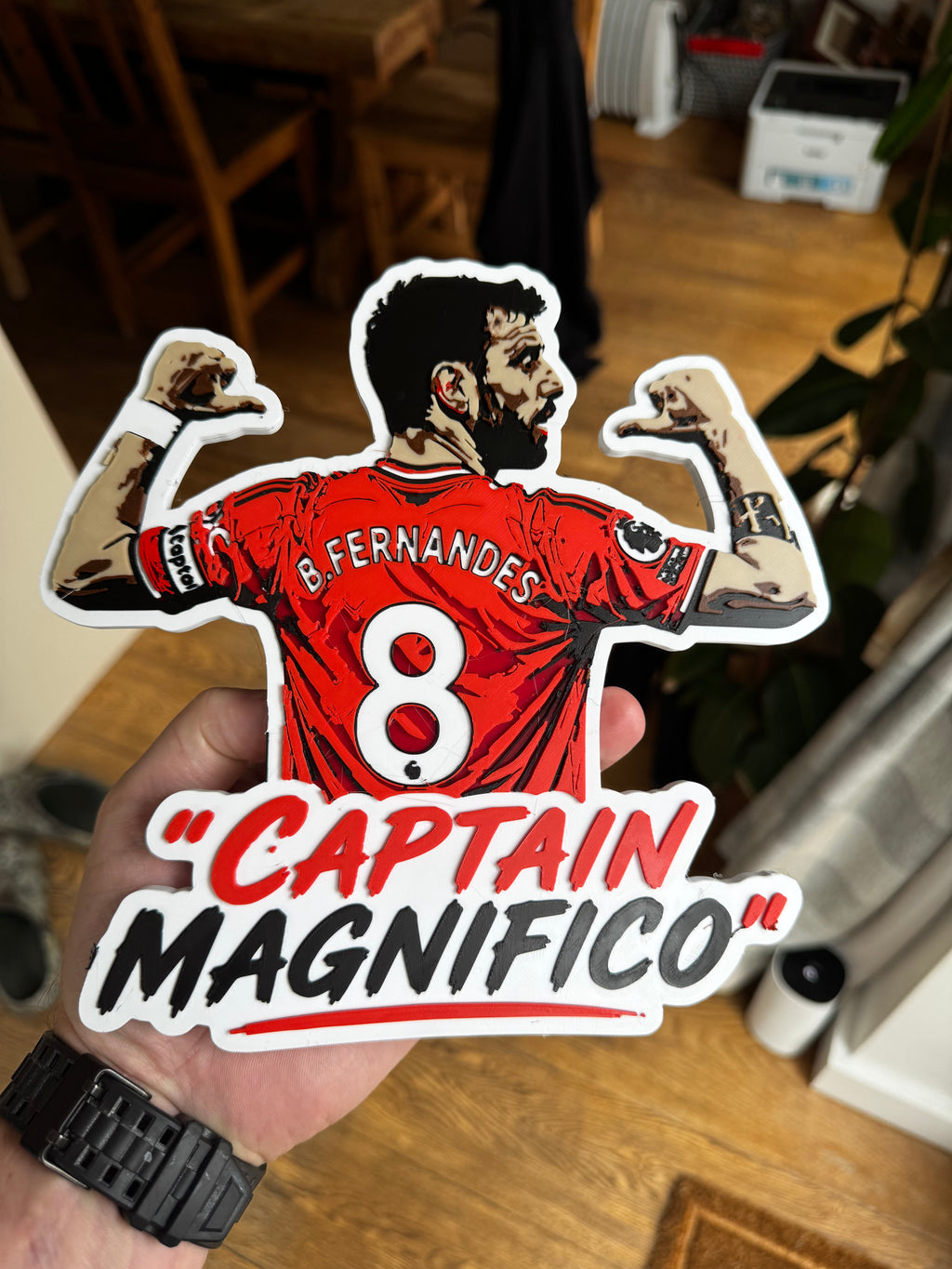 Bruno Fernandes #8 “Captain Magnifico” 3D Printed Manchester United Wall Plaque – Football Display – Brettin3D
