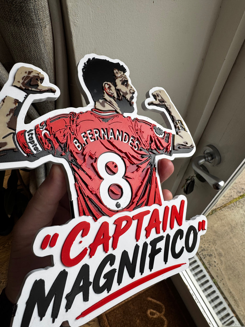 Bruno Fernandes #8 “Captain Magnifico” 3D Printed Manchester United Wall Plaque – Football Display – Brettin3D