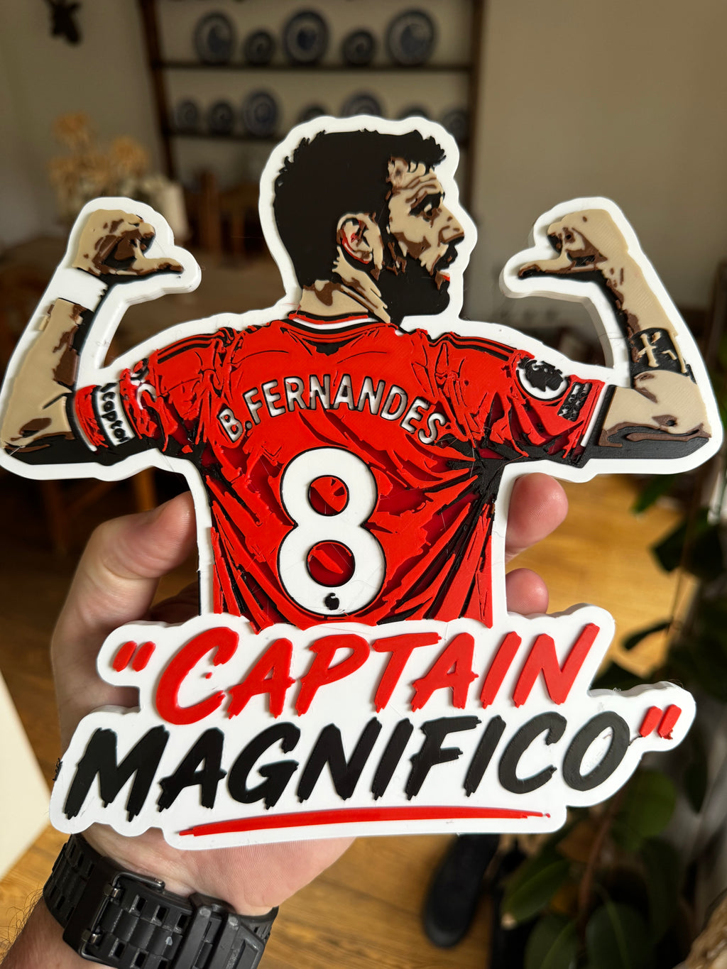 Bruno Fernandes #8 “Captain Magnifico” 3D Printed Manchester United Wall Plaque – Football Display – Brettin3D