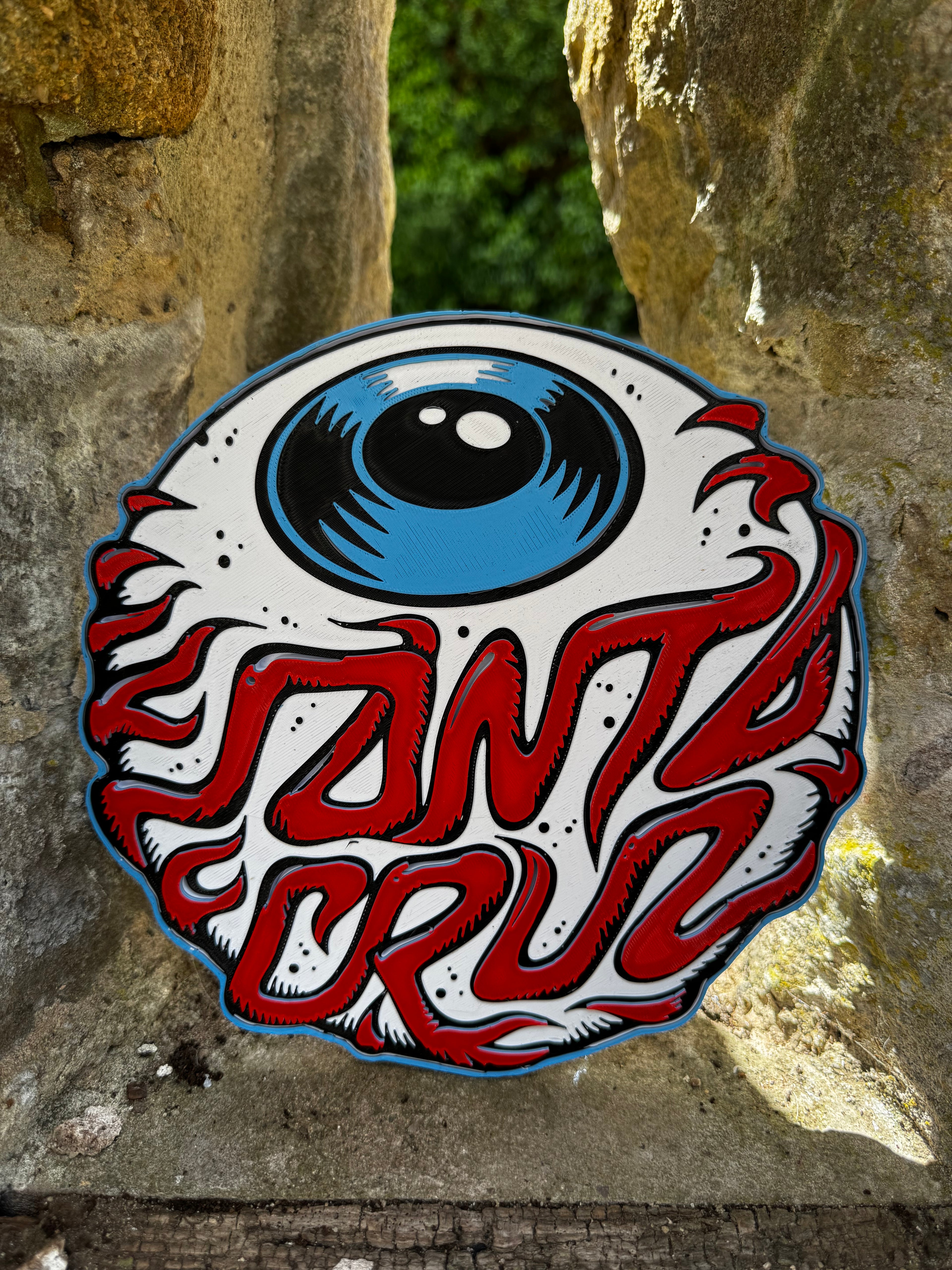Santa Cruz Screaming Hand Eye 3D Printed Wall Plaque – Skateboard Inspired Retro Skate Sign – Brettin3D