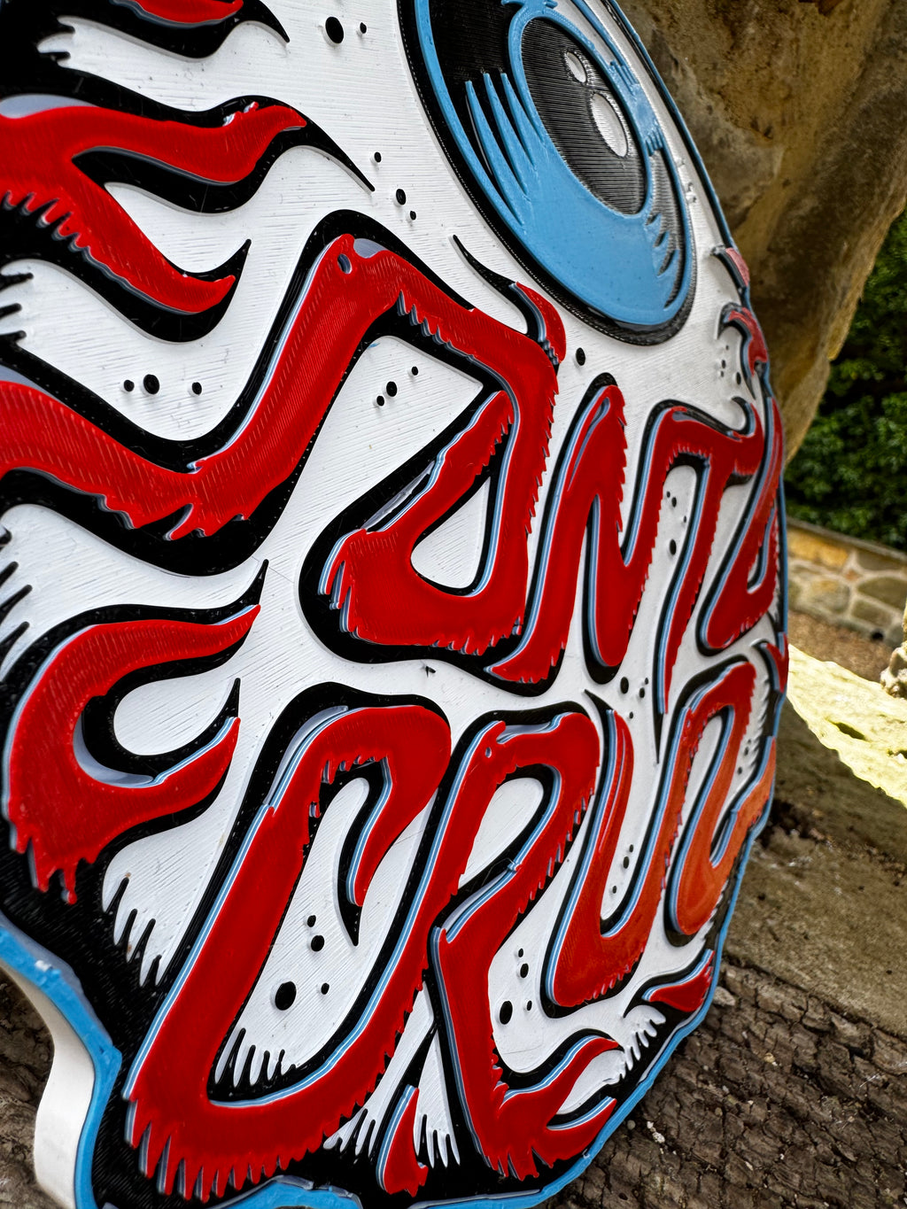 Santa Cruz Screaming Hand Eye 3D Printed Wall Plaque – Skateboard Inspired Retro Skate Sign – Brettin3D
