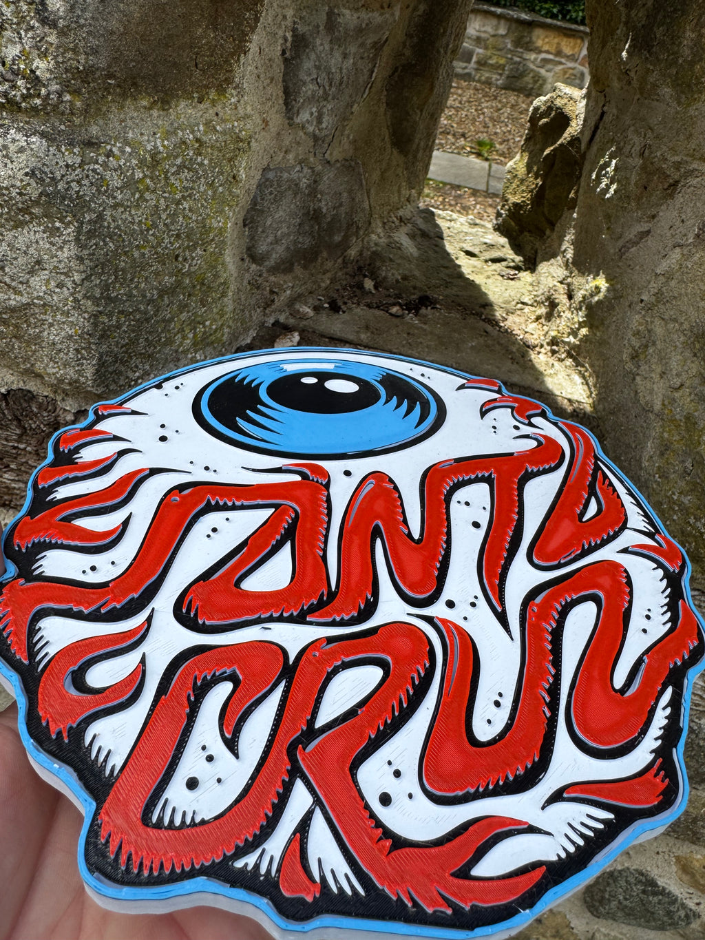 Santa Cruz Screaming Hand Eye 3D Printed Wall Plaque – Skateboard Inspired Retro Skate Sign – Brettin3D