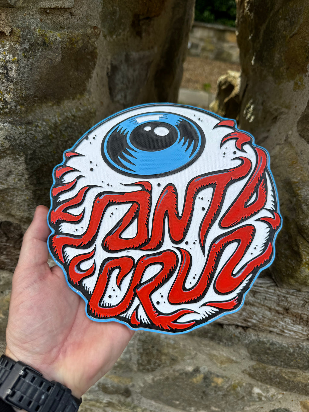 Santa Cruz Screaming Hand Eye 3D Printed Wall Plaque – Skateboard Inspired Retro Skate Sign – Brettin3D