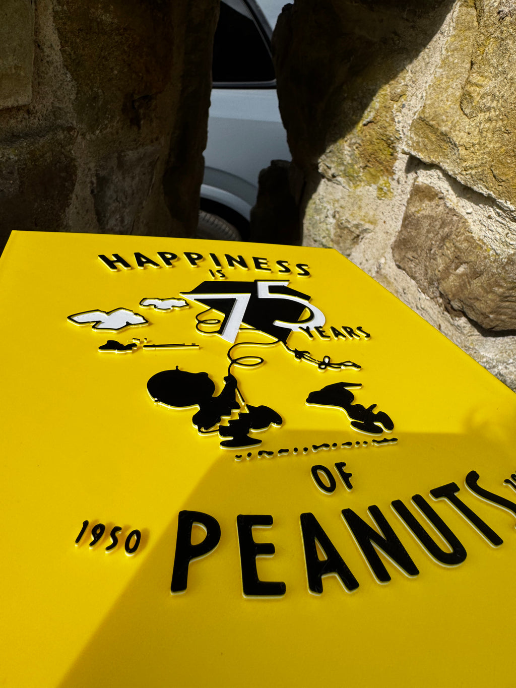 Peanuts 75th Anniversary 3D Printed Plaque – Snoopy & Woodstock Happiness Is 75 Years – 1950–2025 – Brettin3D