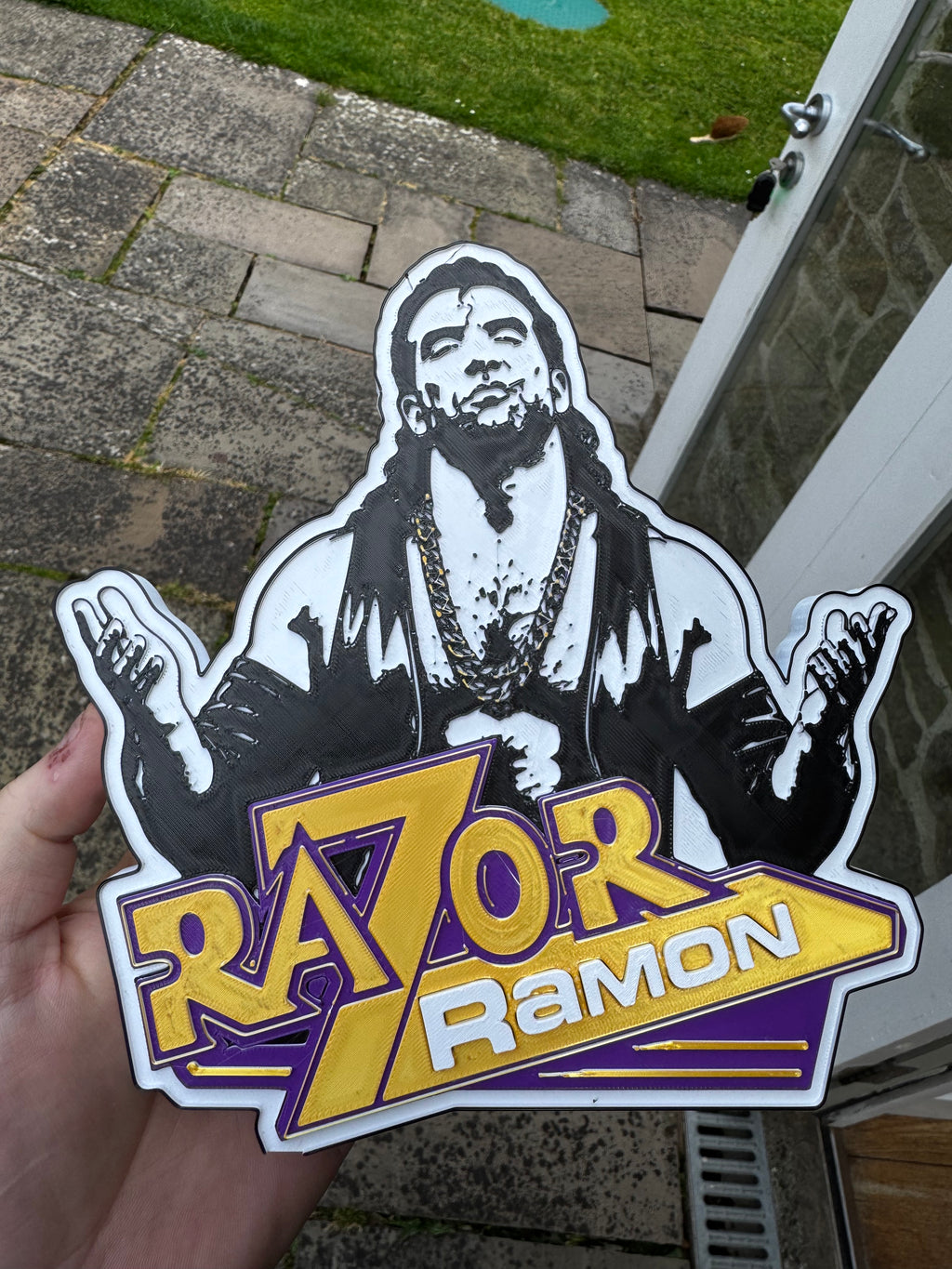 Razor Ramon 3D Printed Wrestling Wall Plaque – The Bad Guy Wrestling Display – Retro Wrestling Décor – Brettin3D