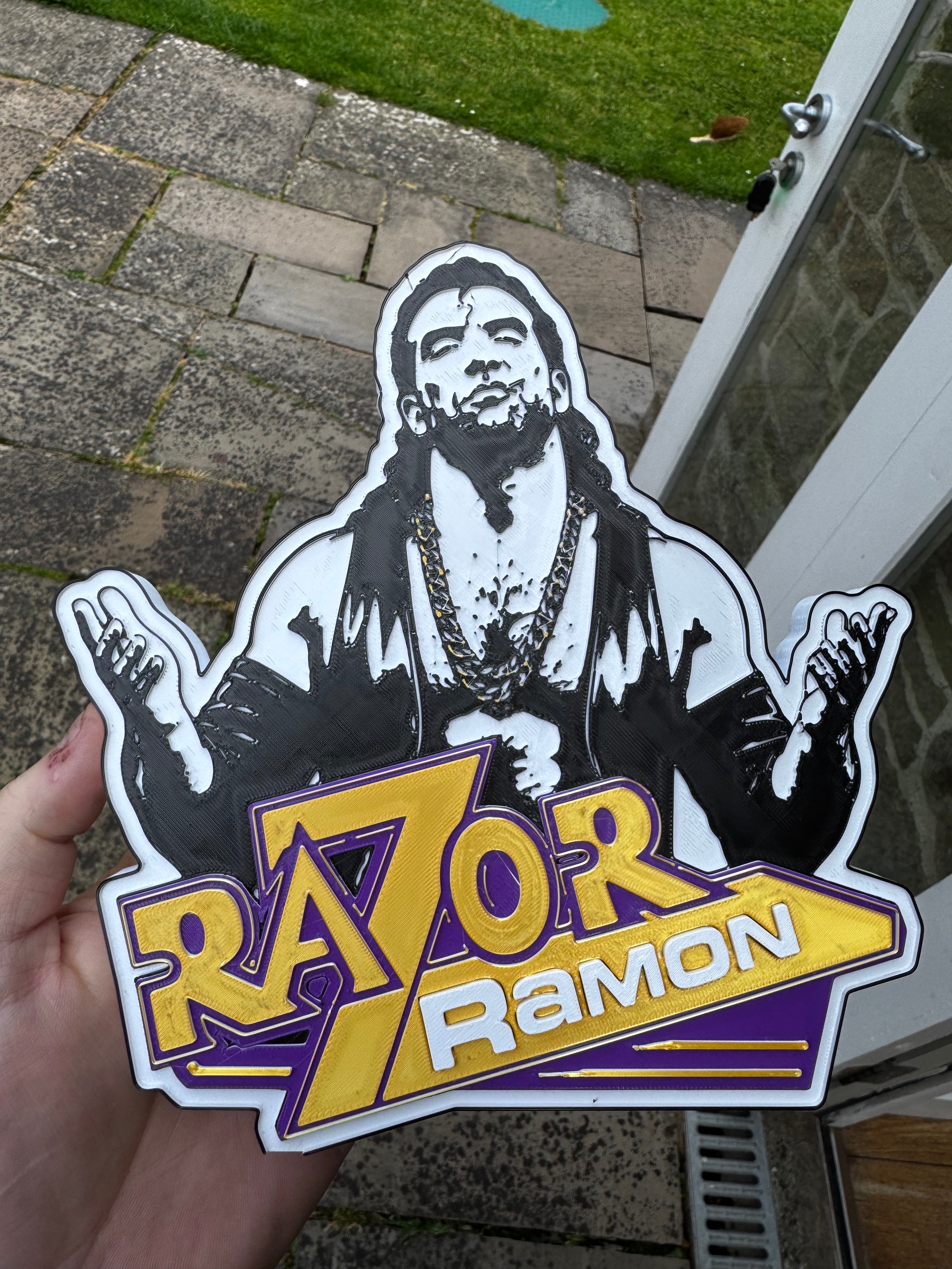 Razor Ramon 3D Printed Wrestling Wall Plaque – The Bad Guy Wrestling Display – Retro Wrestling Décor – Brettin3D