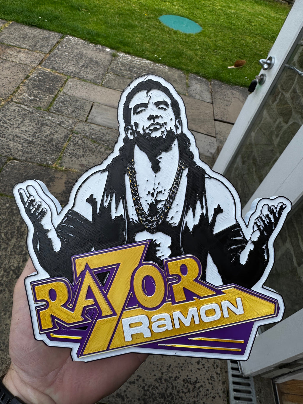 Razor Ramon 3D Printed Wrestling Wall Plaque – The Bad Guy Wrestling Display – Retro Wrestling Décor – Brettin3D