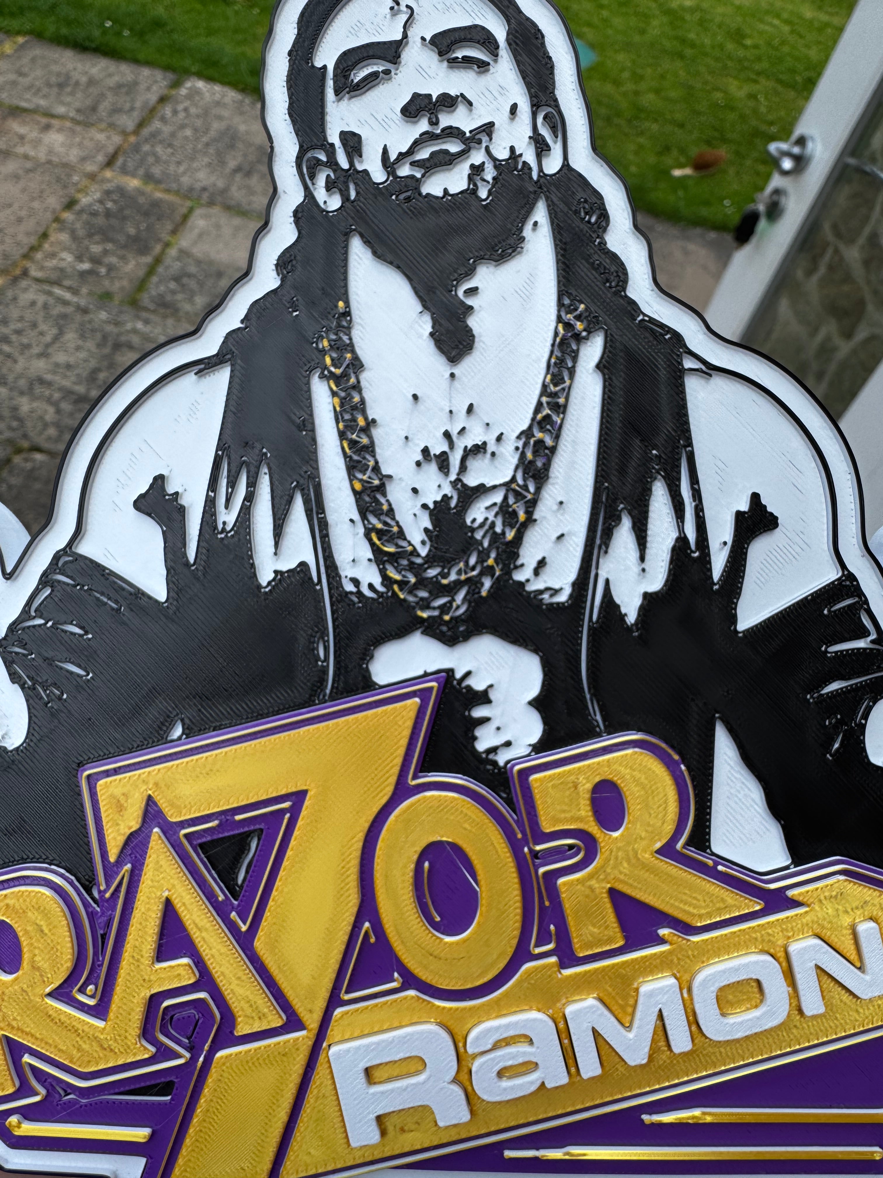 Razor Ramon 3D Printed Wrestling Wall Plaque – The Bad Guy Wrestling Display – Retro Wrestling Décor – Brettin3D