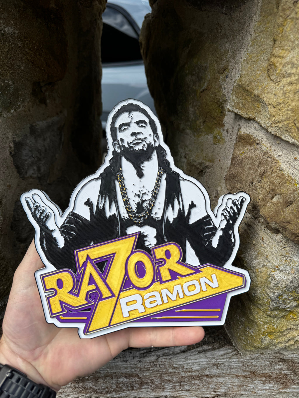 Razor Ramon 3D Printed Wrestling Wall Plaque – The Bad Guy Wrestling Display – Retro Wrestling Décor – Brettin3D
