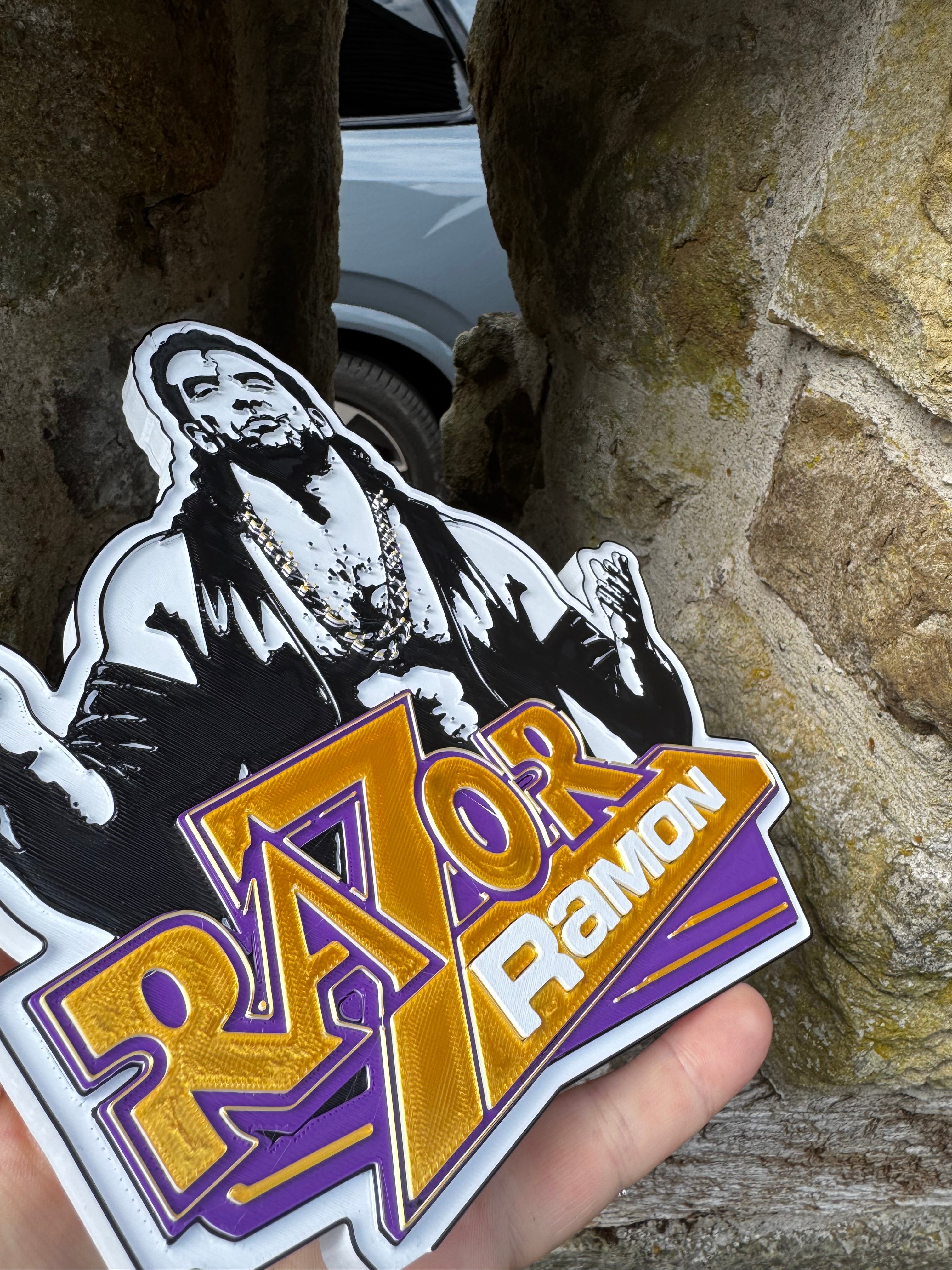 Razor Ramon 3D Printed Wrestling Wall Plaque – The Bad Guy Wrestling Display – Retro Wrestling Décor – Brettin3D