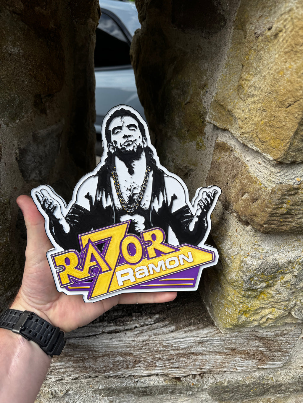 Razor Ramon 3D Printed Wrestling Wall Plaque – The Bad Guy Wrestling Display – Retro Wrestling Décor – Brettin3D