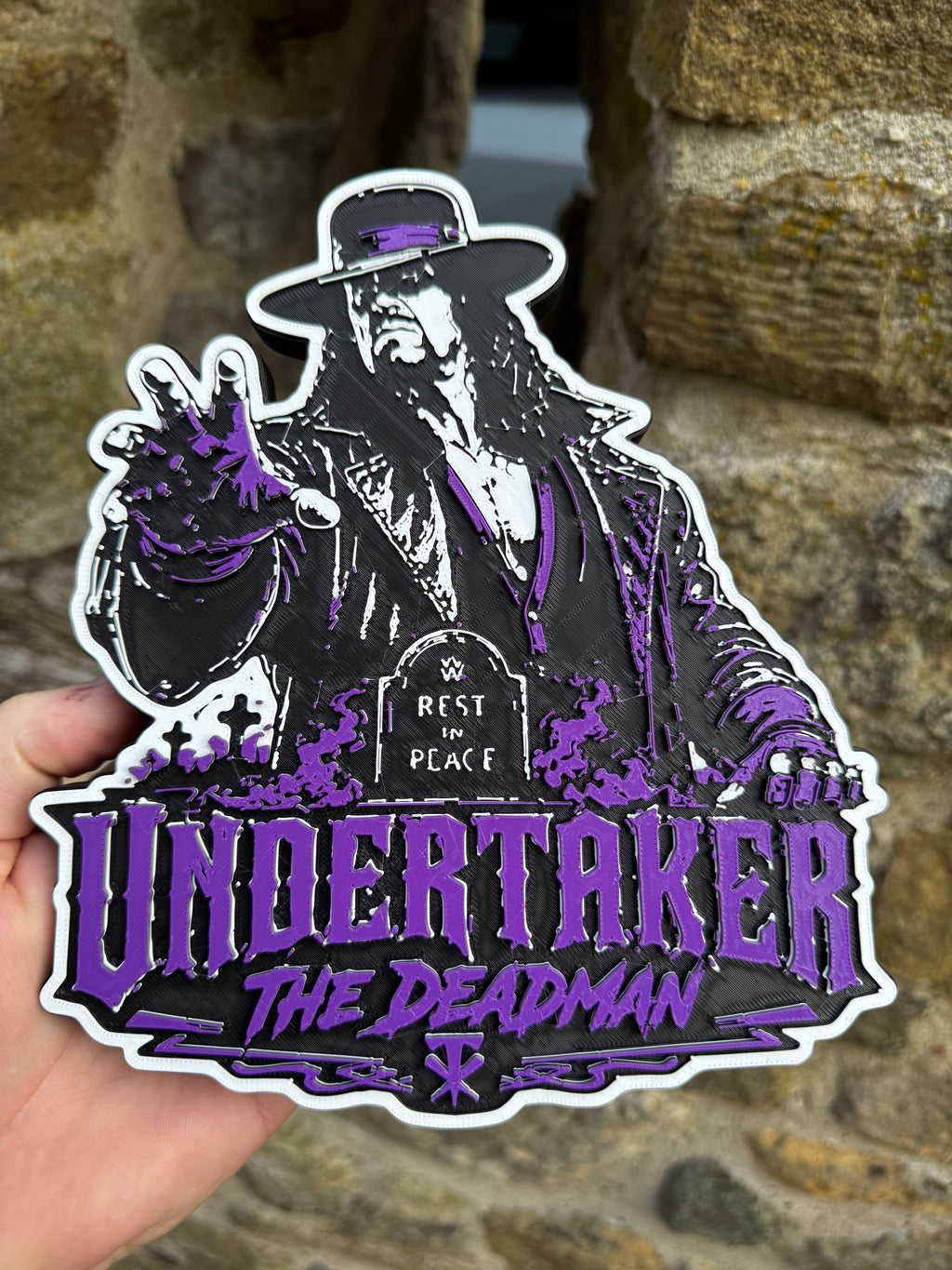 The Undertaker “The Deadman” 3D Printed Wrestling Wall Plaque – WWE Inspired Wrestling Display – Handmade by Brettin3D