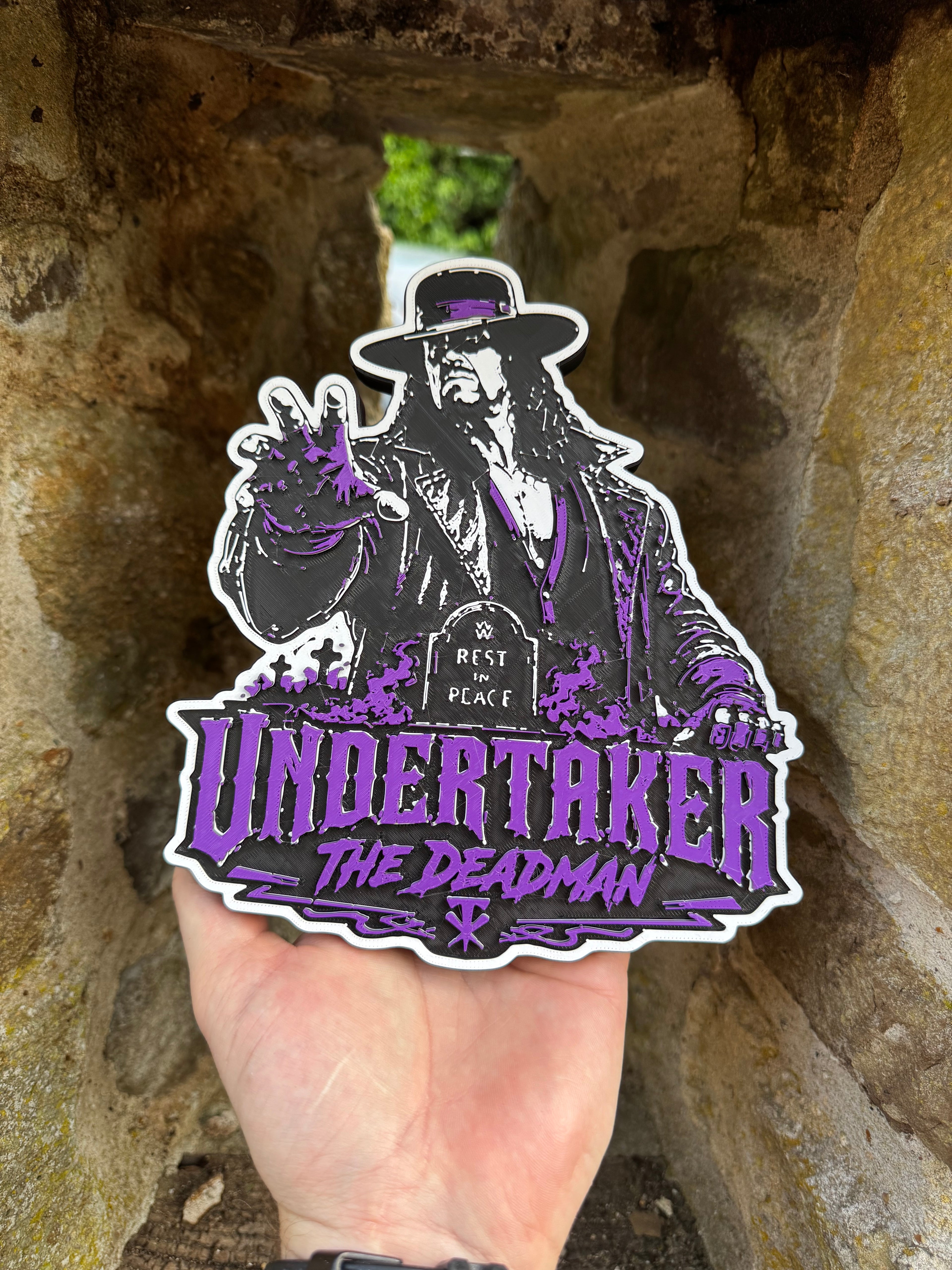 The Undertaker “The Deadman” 3D Printed Wrestling Wall Plaque – WWE Inspired Wrestling Display – Handmade by Brettin3D
