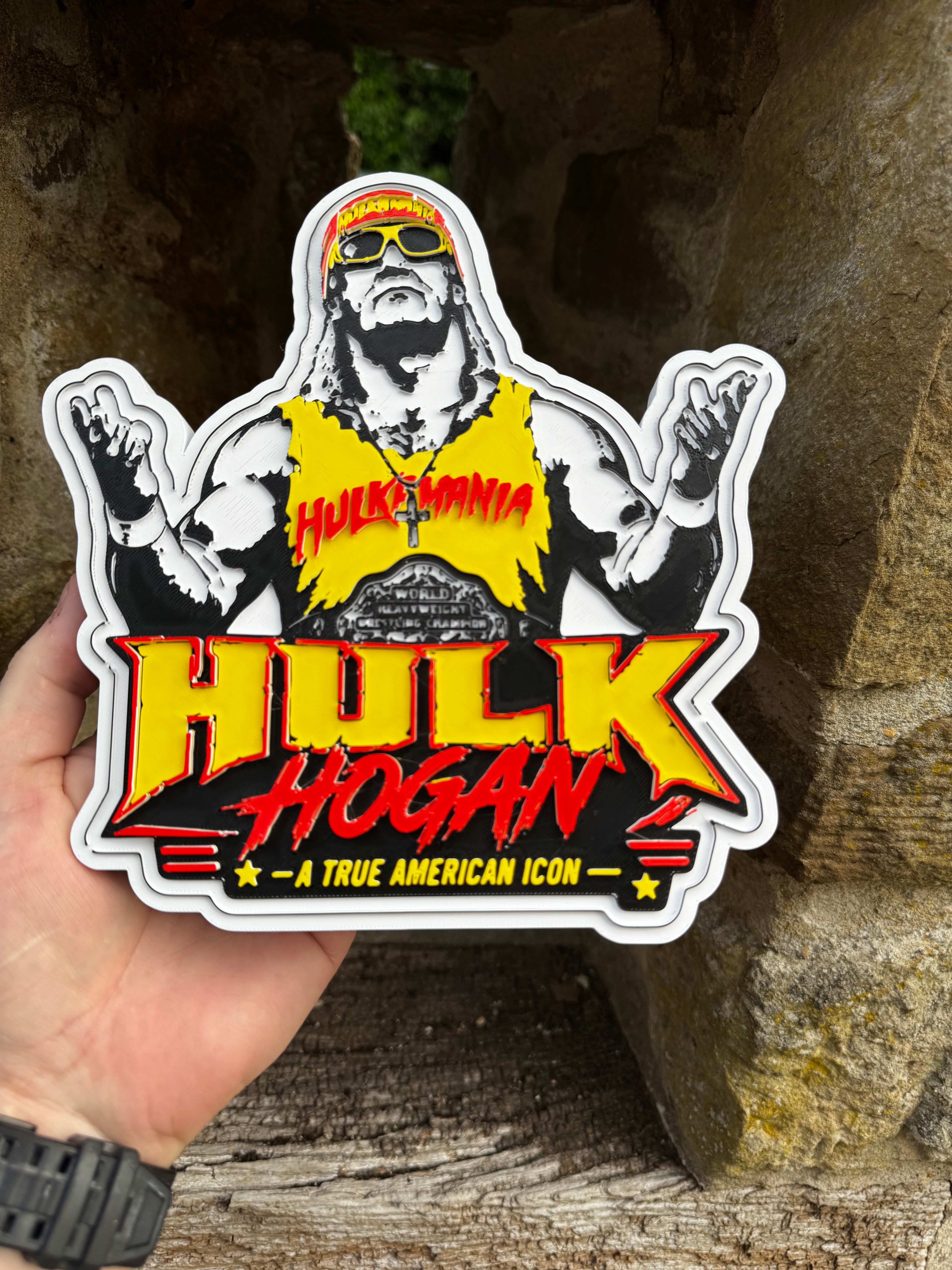 Hulk Hogan 3D Wall Sign – Wrestling Legend Display Plaque
