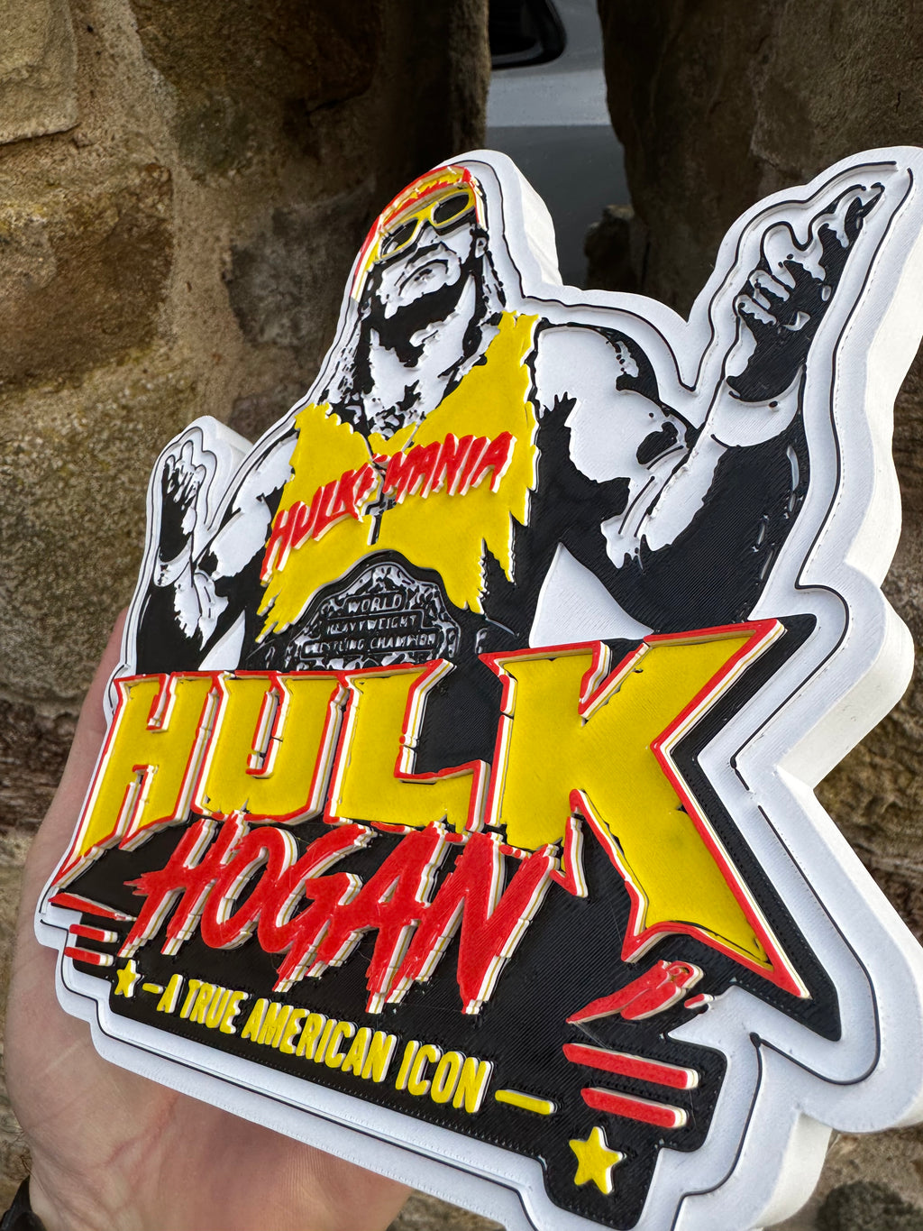 Hulk Hogan 3D Wall Sign – Wrestling Legend Display Plaque