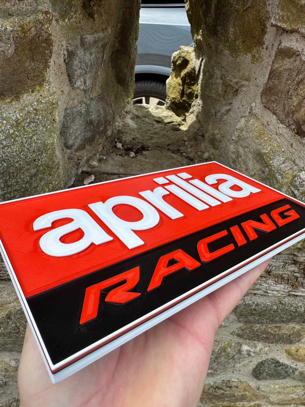 Aprilia Racing 3D Wall Sign – Motorcycle Garage Plaque