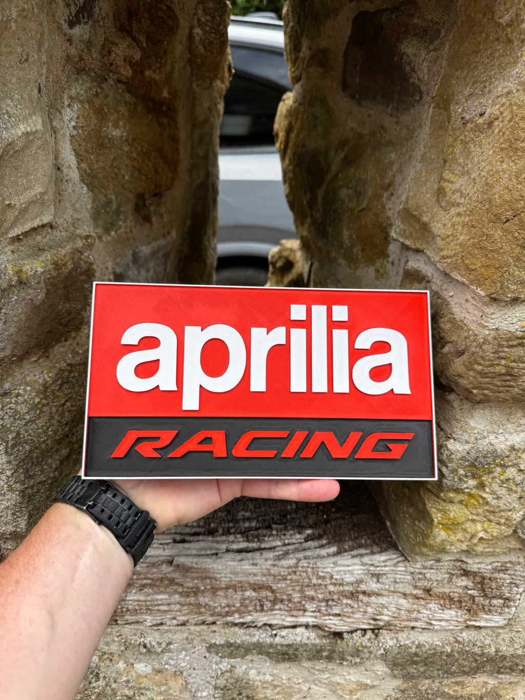 Aprilia Racing 3D Wall Sign – Motorcycle Garage Plaque