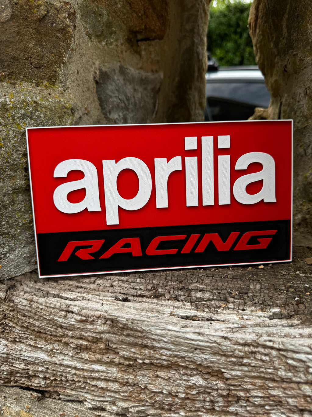 Aprilia Racing 3D Wall Sign – Motorcycle Garage Plaque