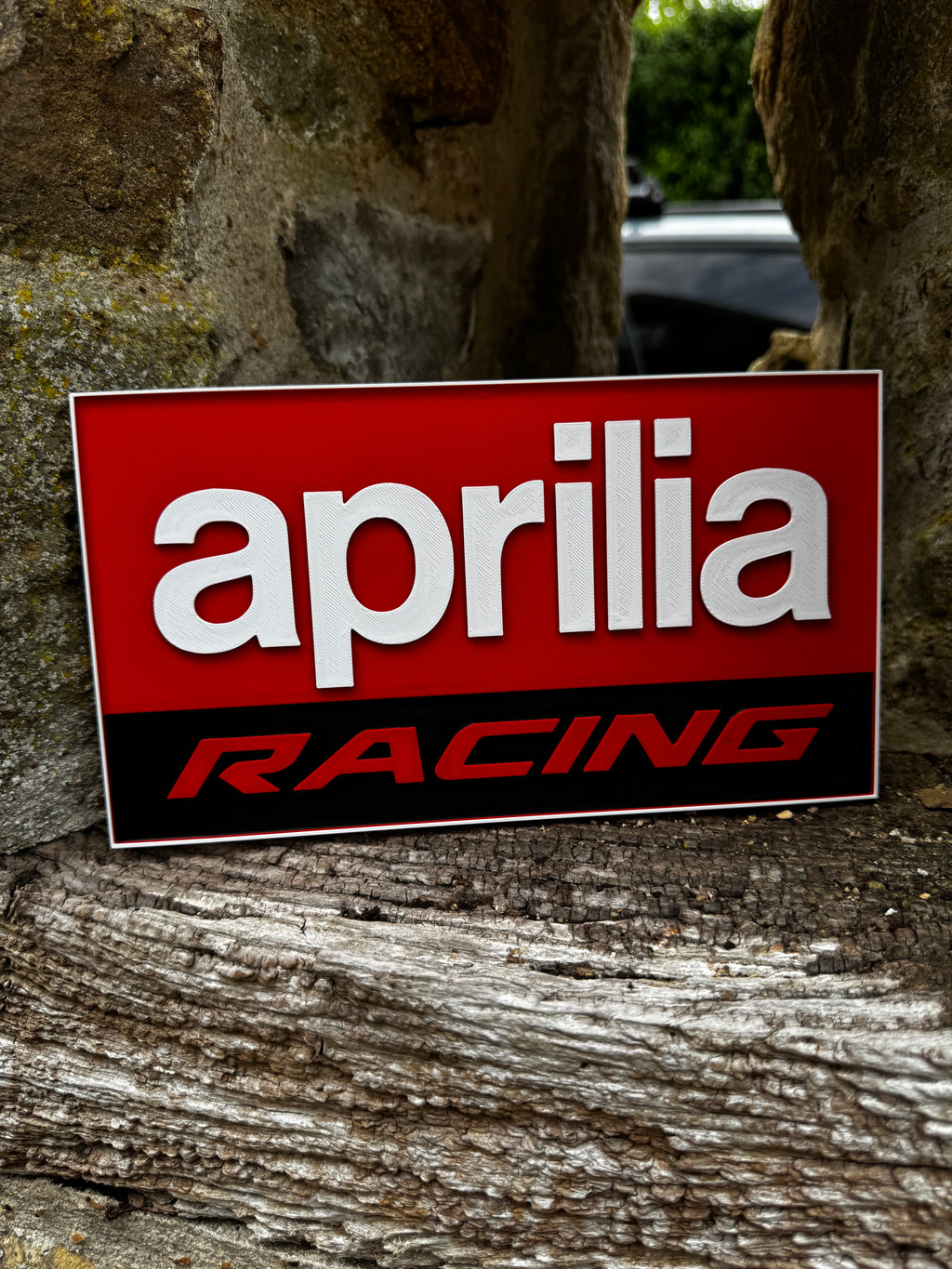 Aprilia Racing 3D Wall Sign – Motorcycle Garage Plaque