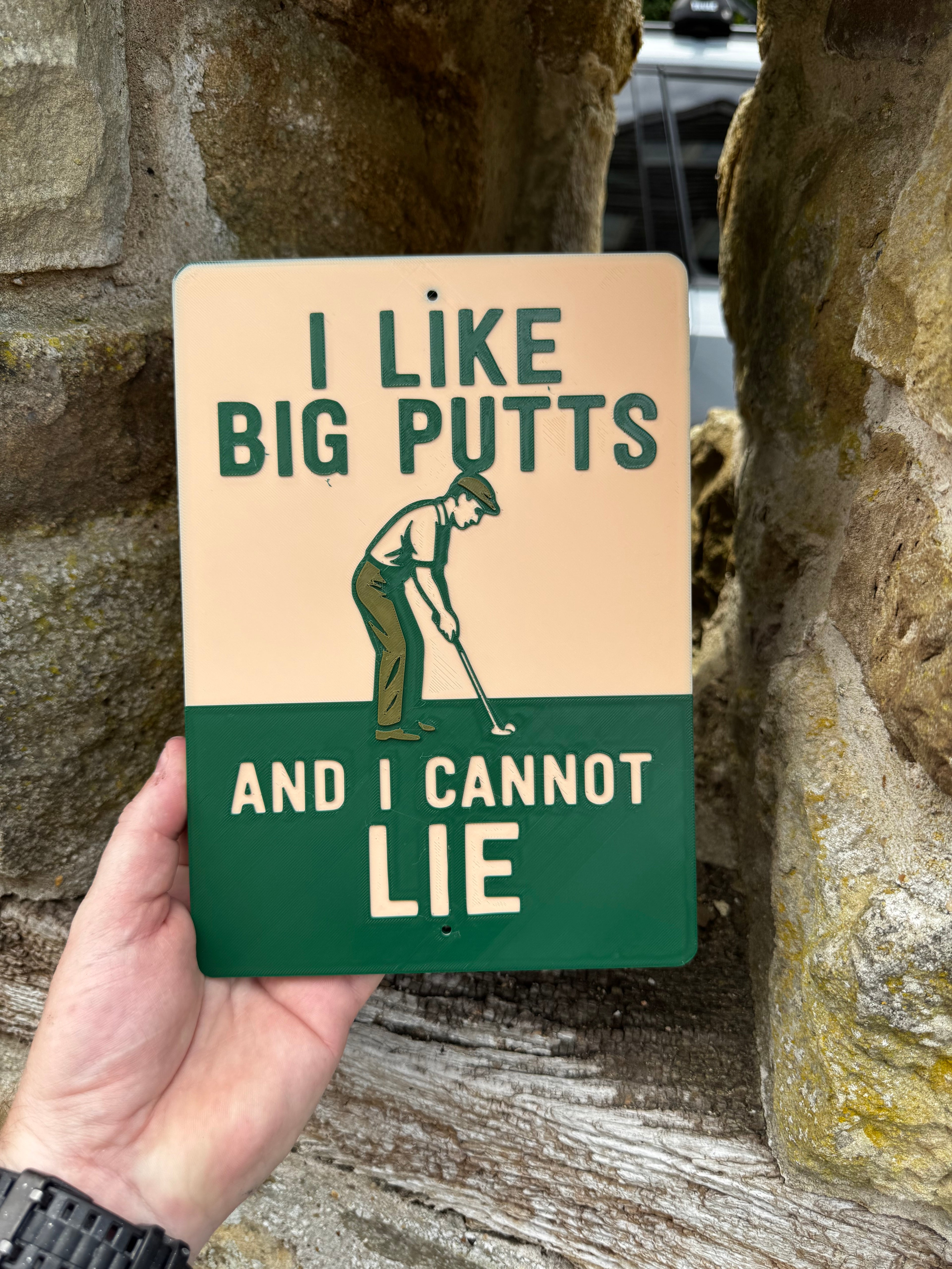 Funny Golf 3D Wall Sign – “I Like Big Putts & I Cannot Lie”