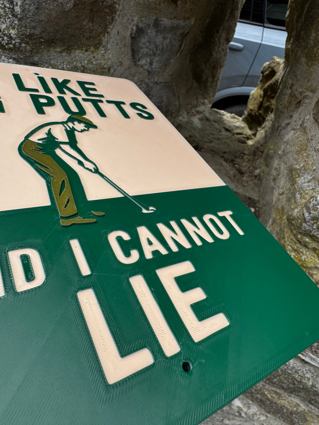 Funny Golf 3D Wall Sign – “I Like Big Putts & I Cannot Lie”
