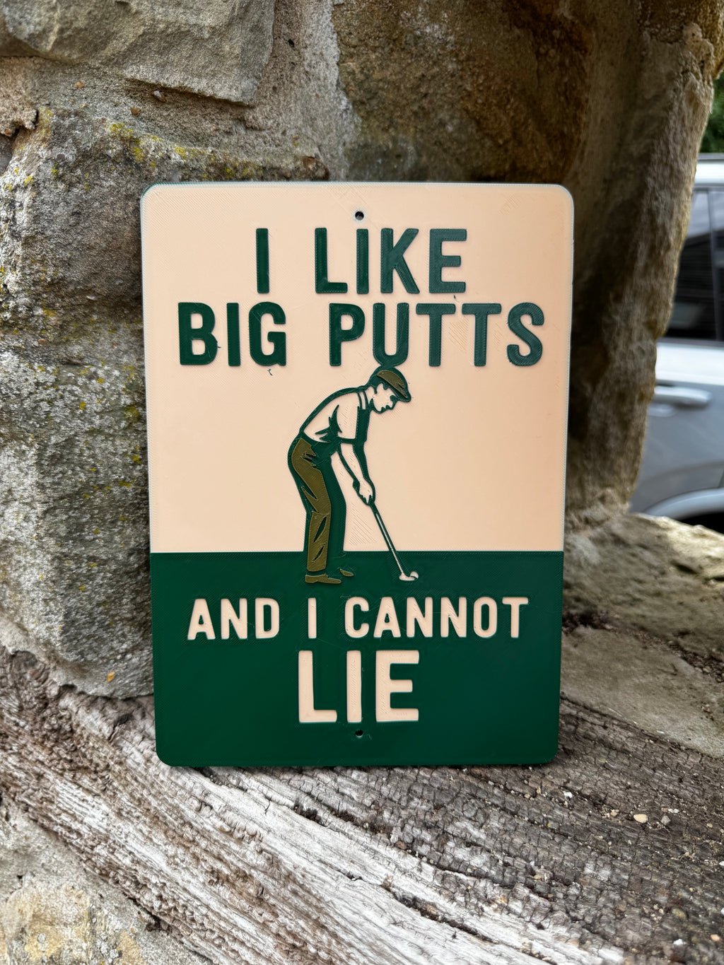 Funny Golf 3D Wall Sign – “I Like Big Putts & I Cannot Lie”