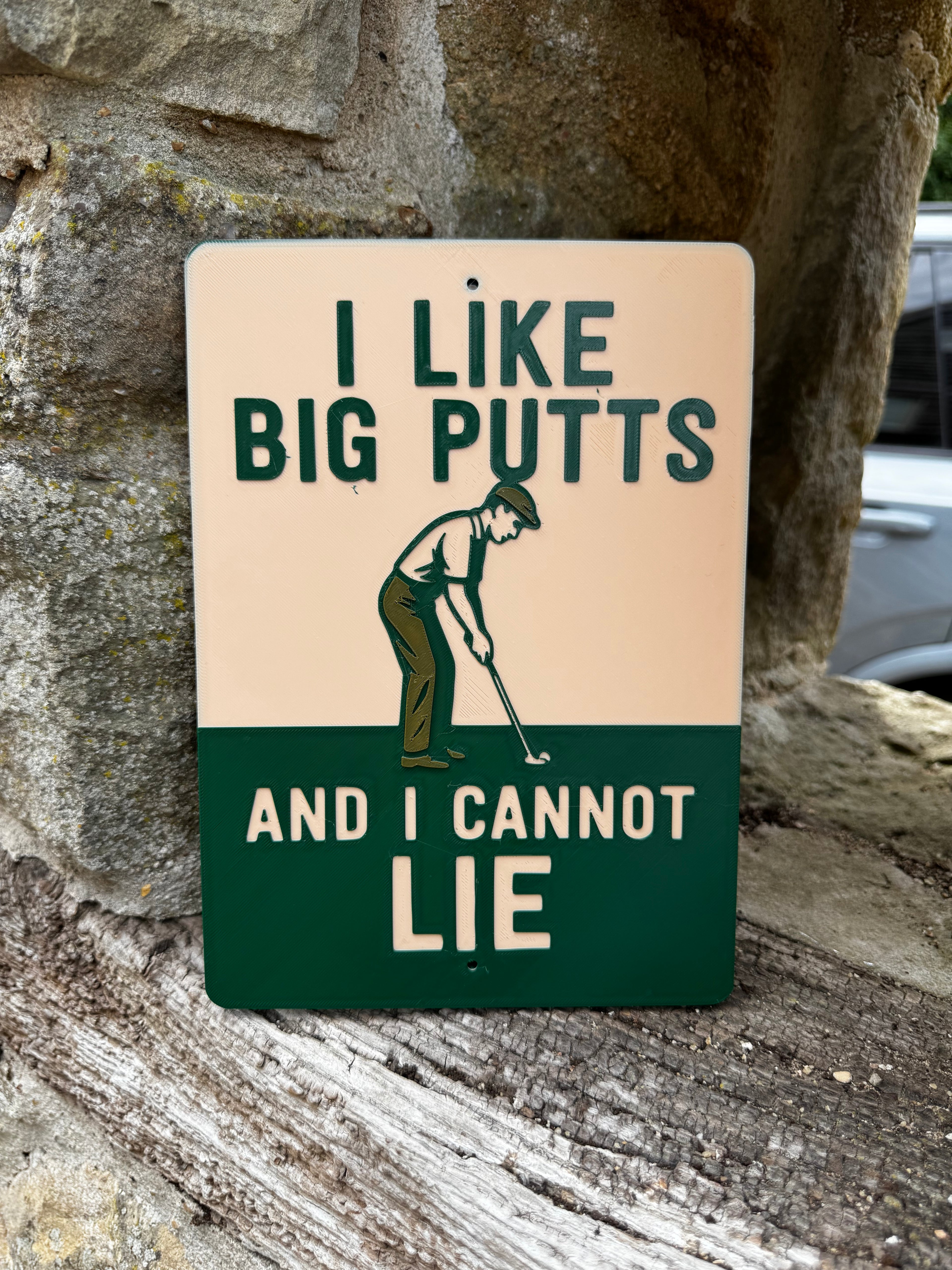 Funny Golf 3D Wall Sign – “I Like Big Putts & I Cannot Lie”