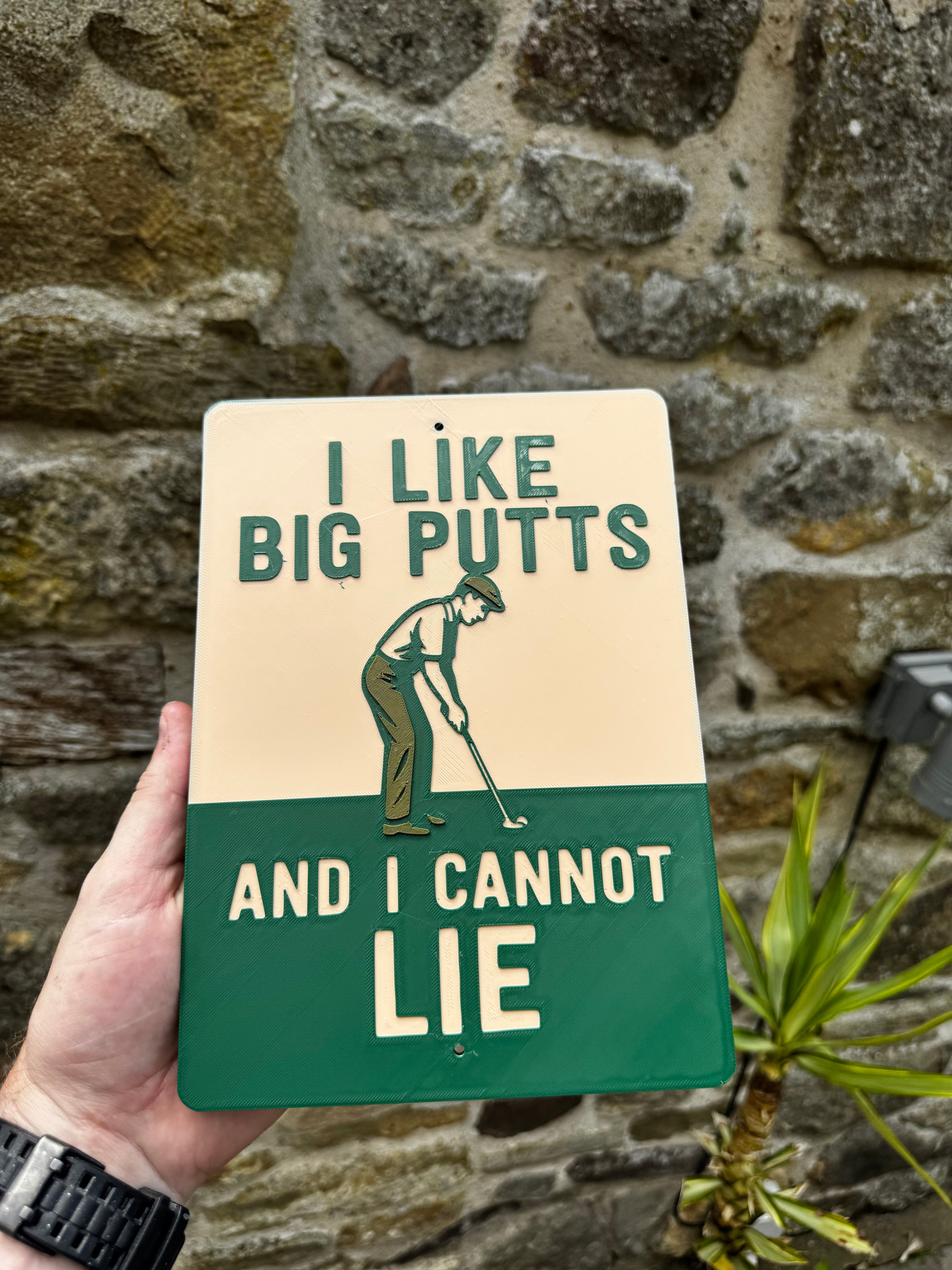 Funny Golf 3D Wall Sign – “I Like Big Putts & I Cannot Lie”