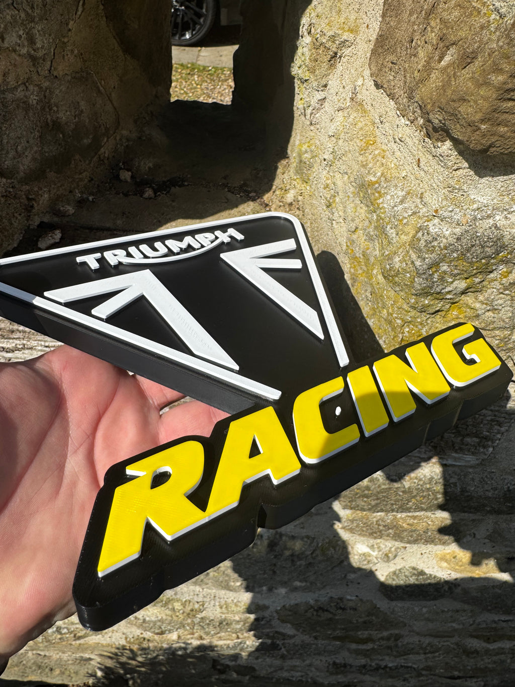 Triumph Racing 3D Wall Sign – Motorcycle Garage Plaque