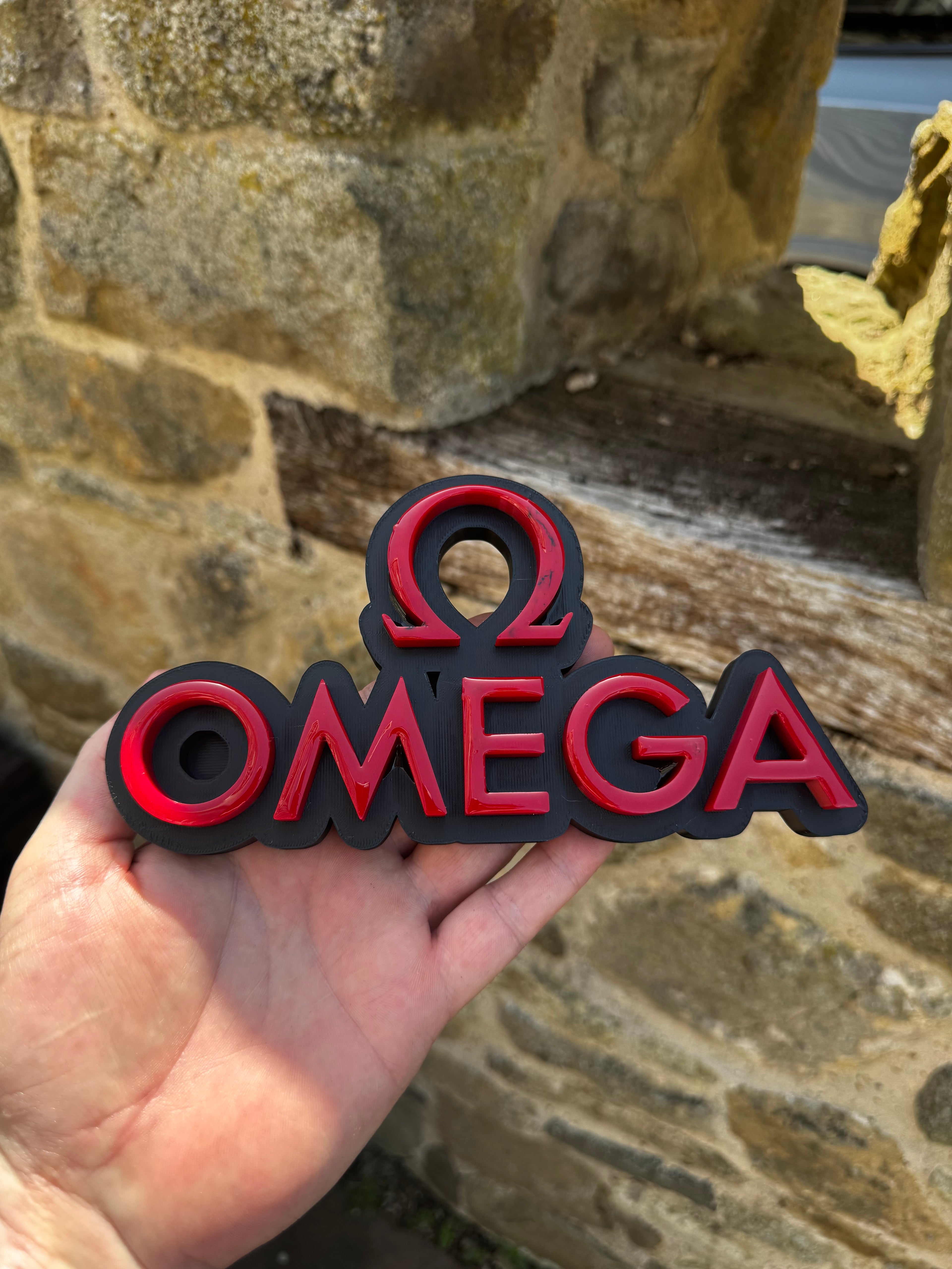 Omega 3D Logo Wall Sign – Luxury Watch Display Plaque