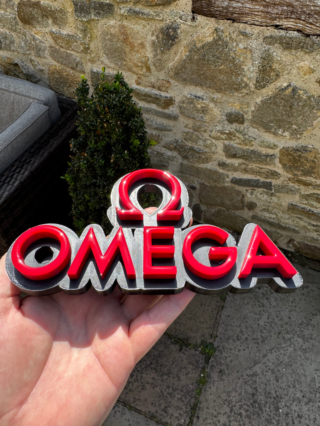 Omega 3D Logo Wall Sign – Luxury Watch Display Plaque