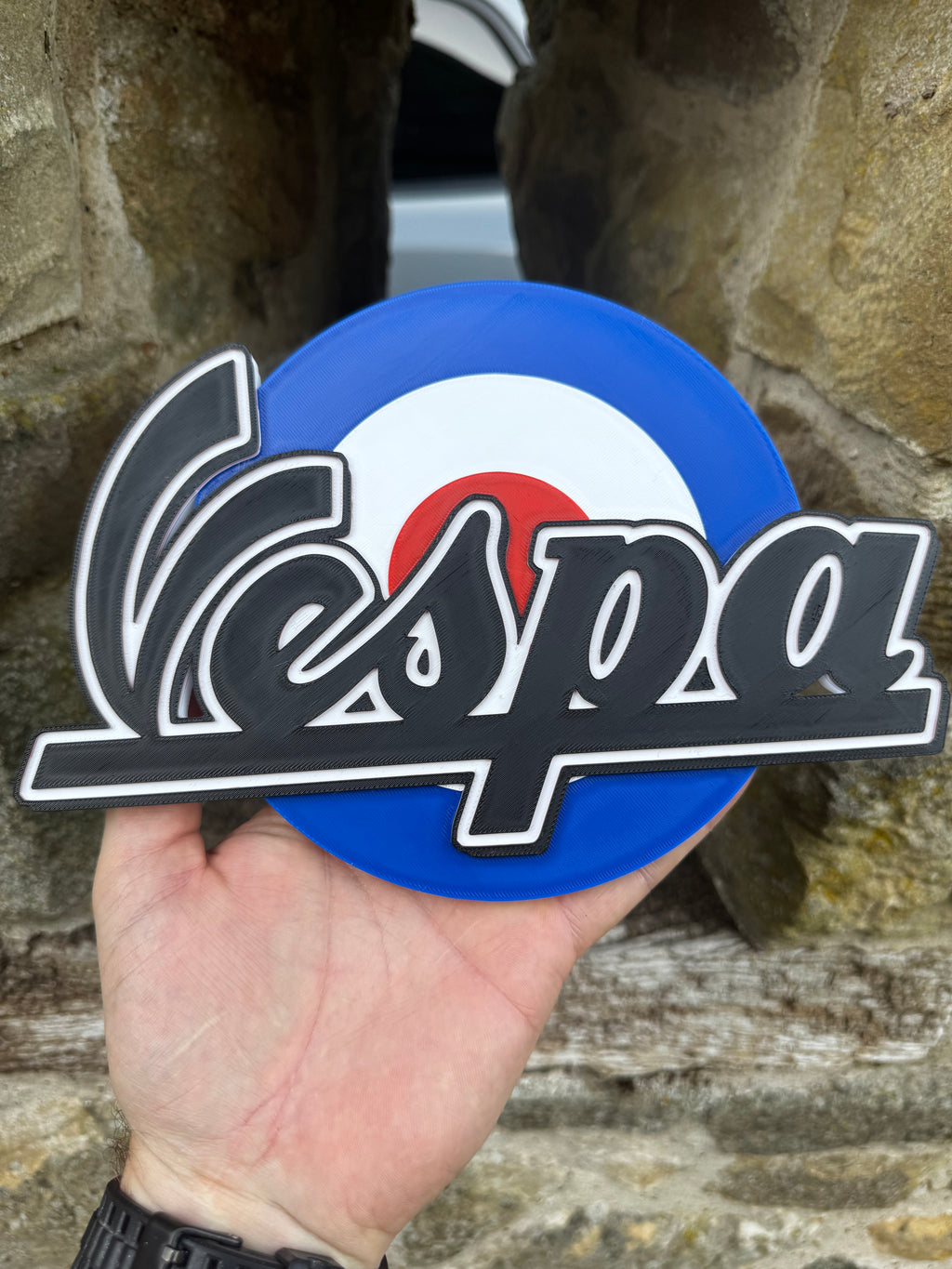 Vespa 3D Wall Sign – Retro Scooter Garage Plaque