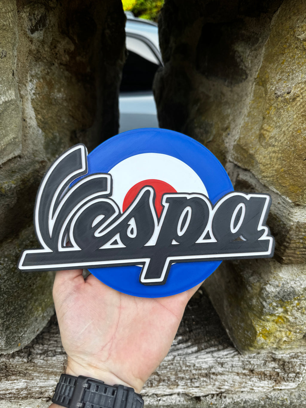 Vespa 3D Wall Sign – Retro Scooter Garage Plaque