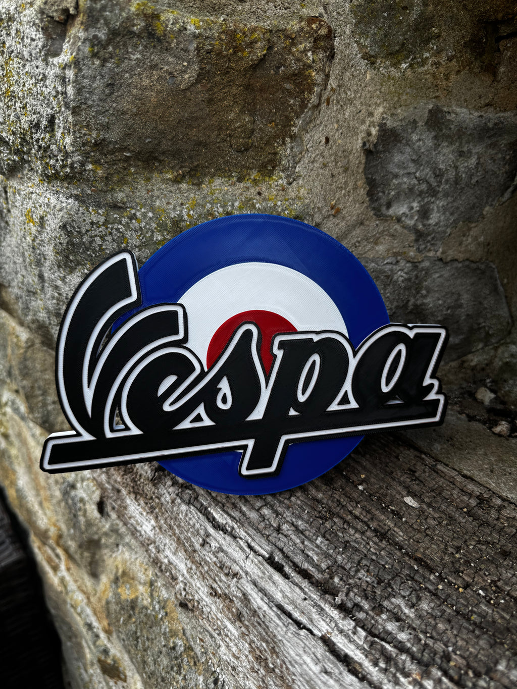 Vespa 3D Wall Sign – Retro Scooter Garage Plaque