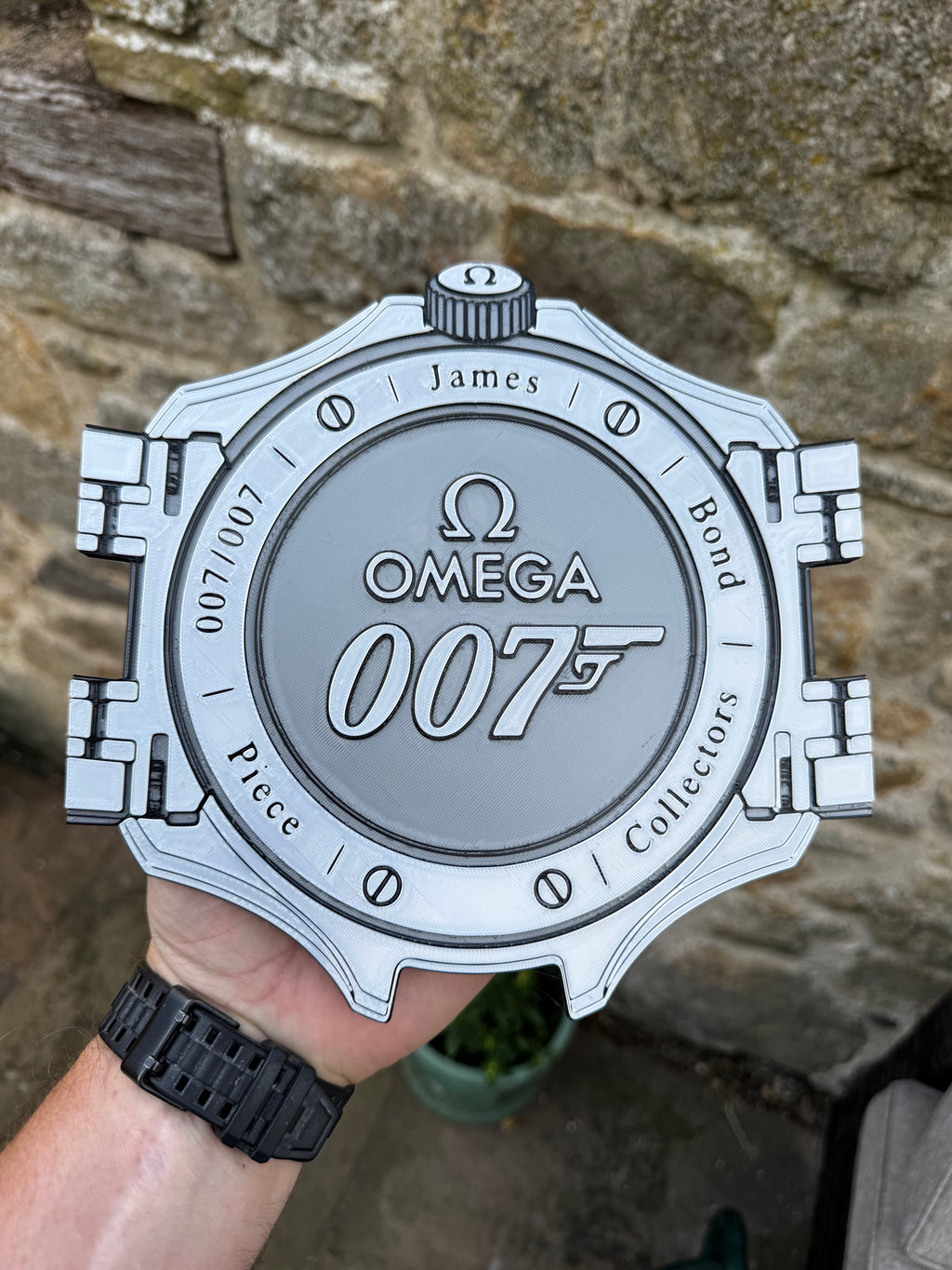 Personalised James Bond 007 Omega Watch Back Style 3D Printed Wall Plaque