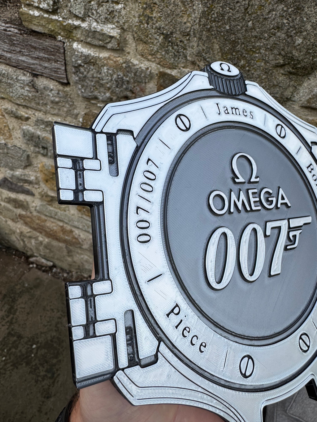Personalised James Bond 007 Omega Watch Back Style 3D Printed Wall Plaque