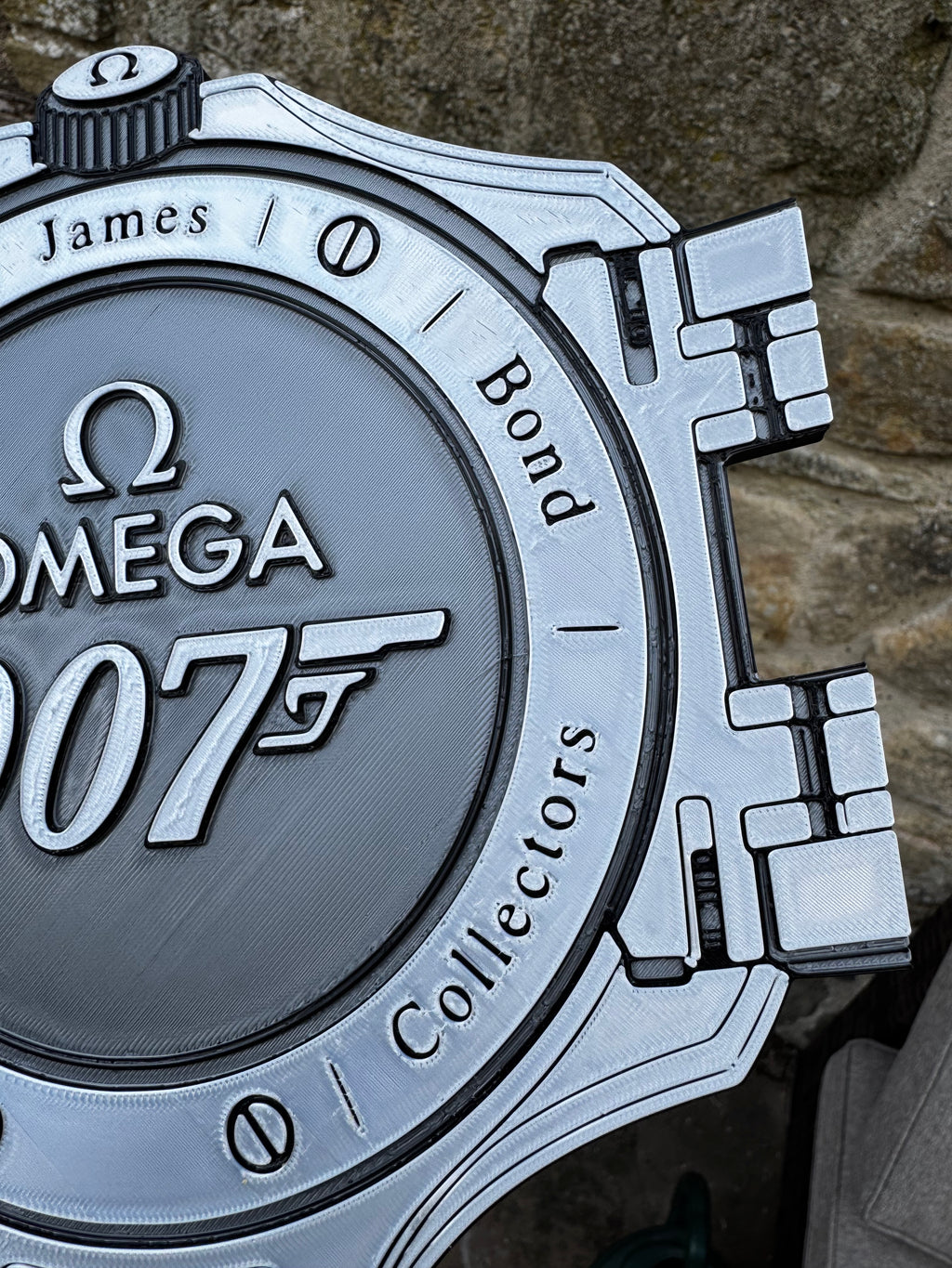 Personalised James Bond 007 Omega Watch Back Style 3D Printed Wall Plaque