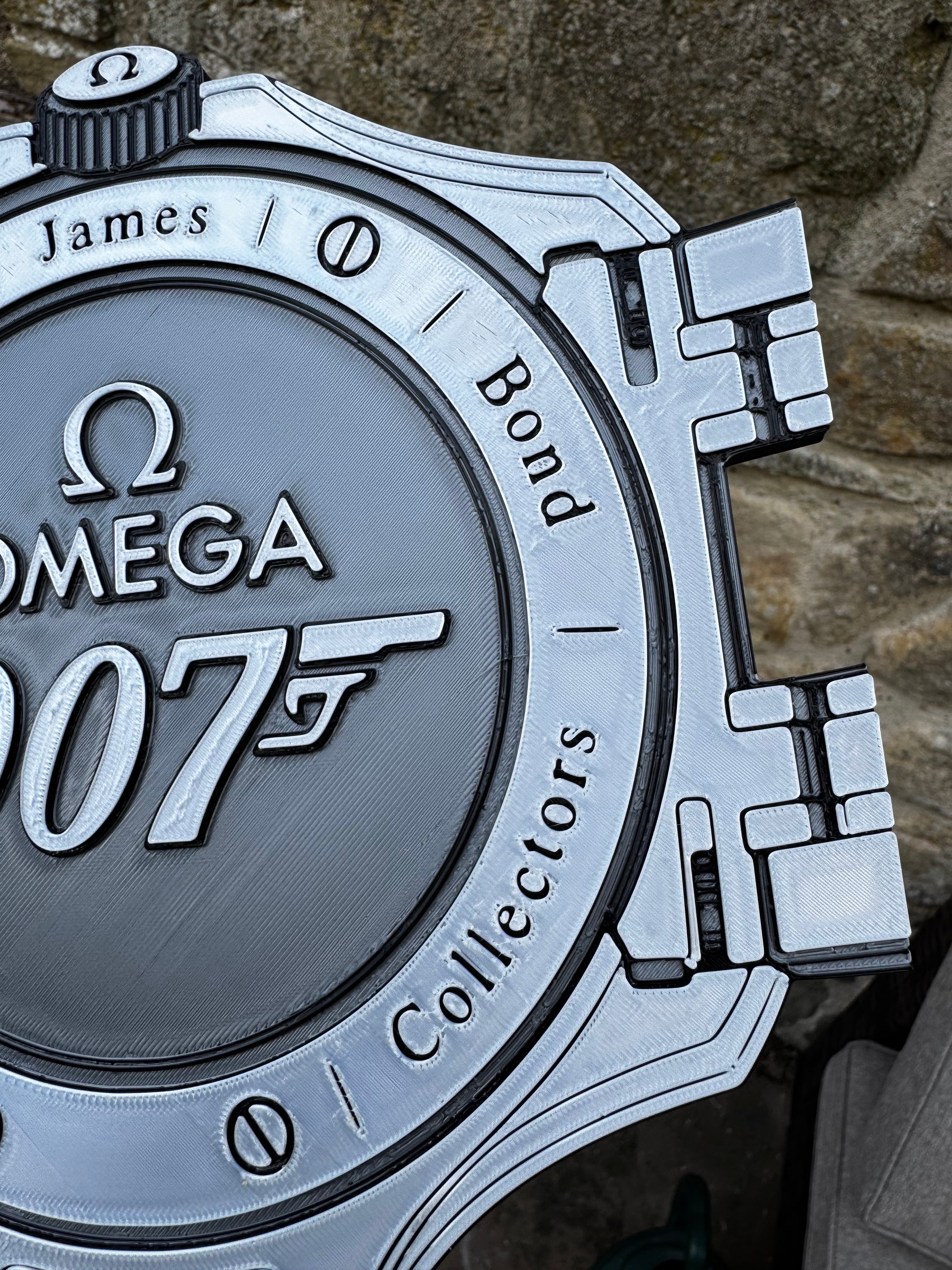 Personalised James Bond 007 Omega Watch Back Style 3D Printed Wall Plaque
