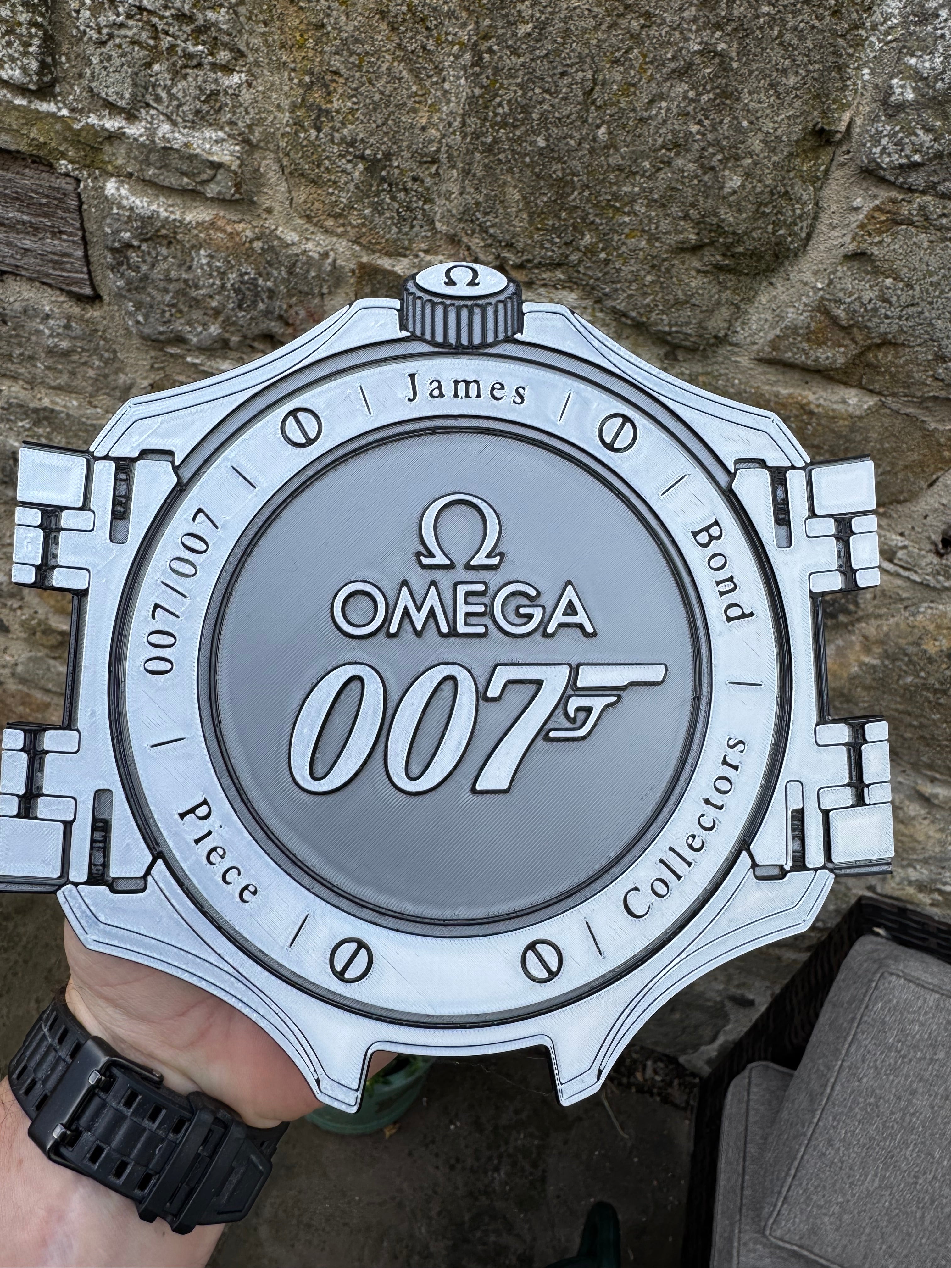 Personalised James Bond 007 Omega Watch Back Style 3D Printed Wall Plaque