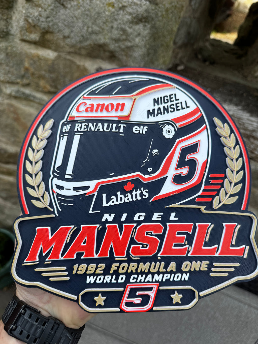Nigel Mansell 1992 F1 World Champion 3D Wall Plaque