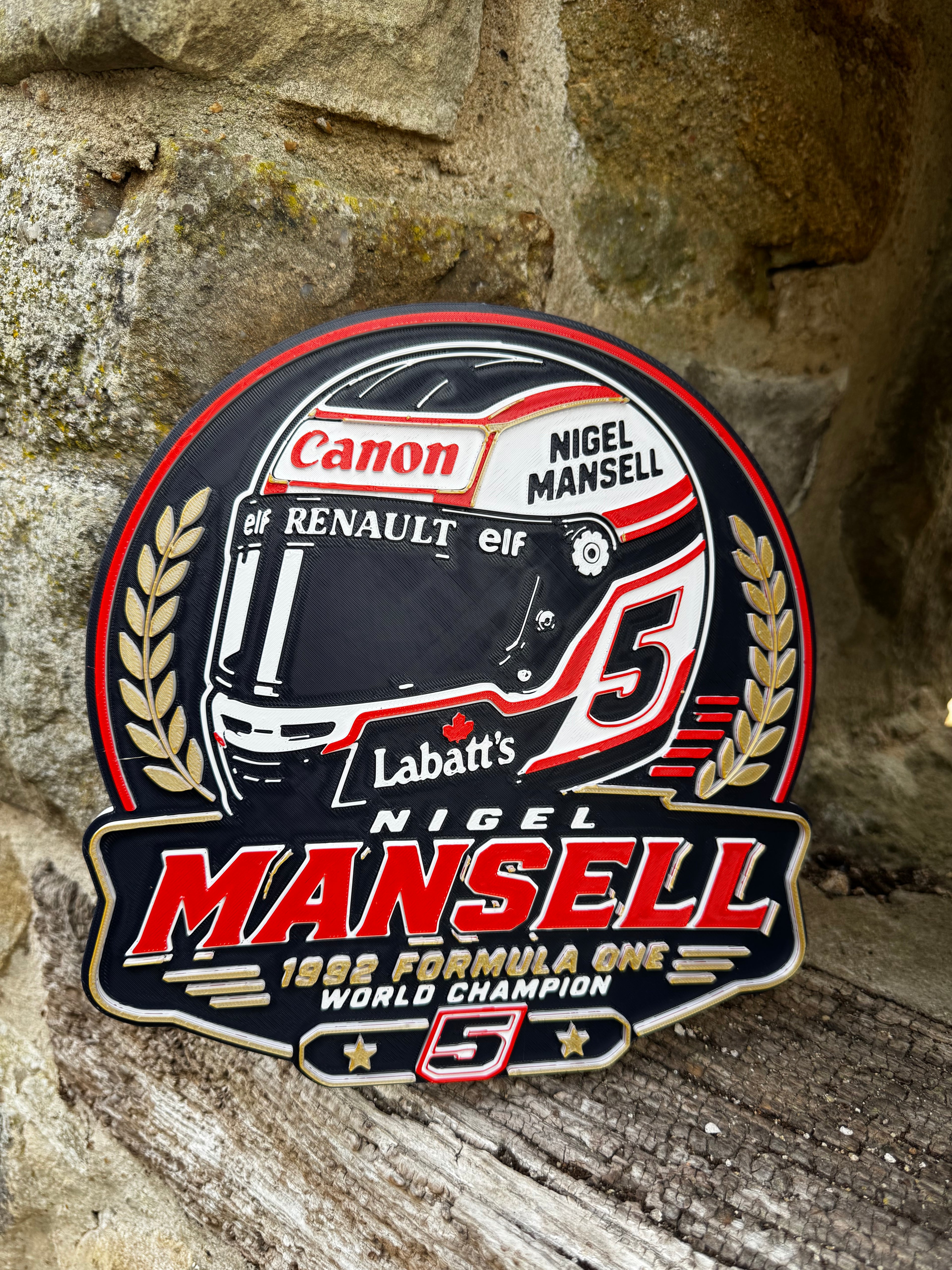 Nigel Mansell 1992 F1 World Champion 3D Wall Plaque