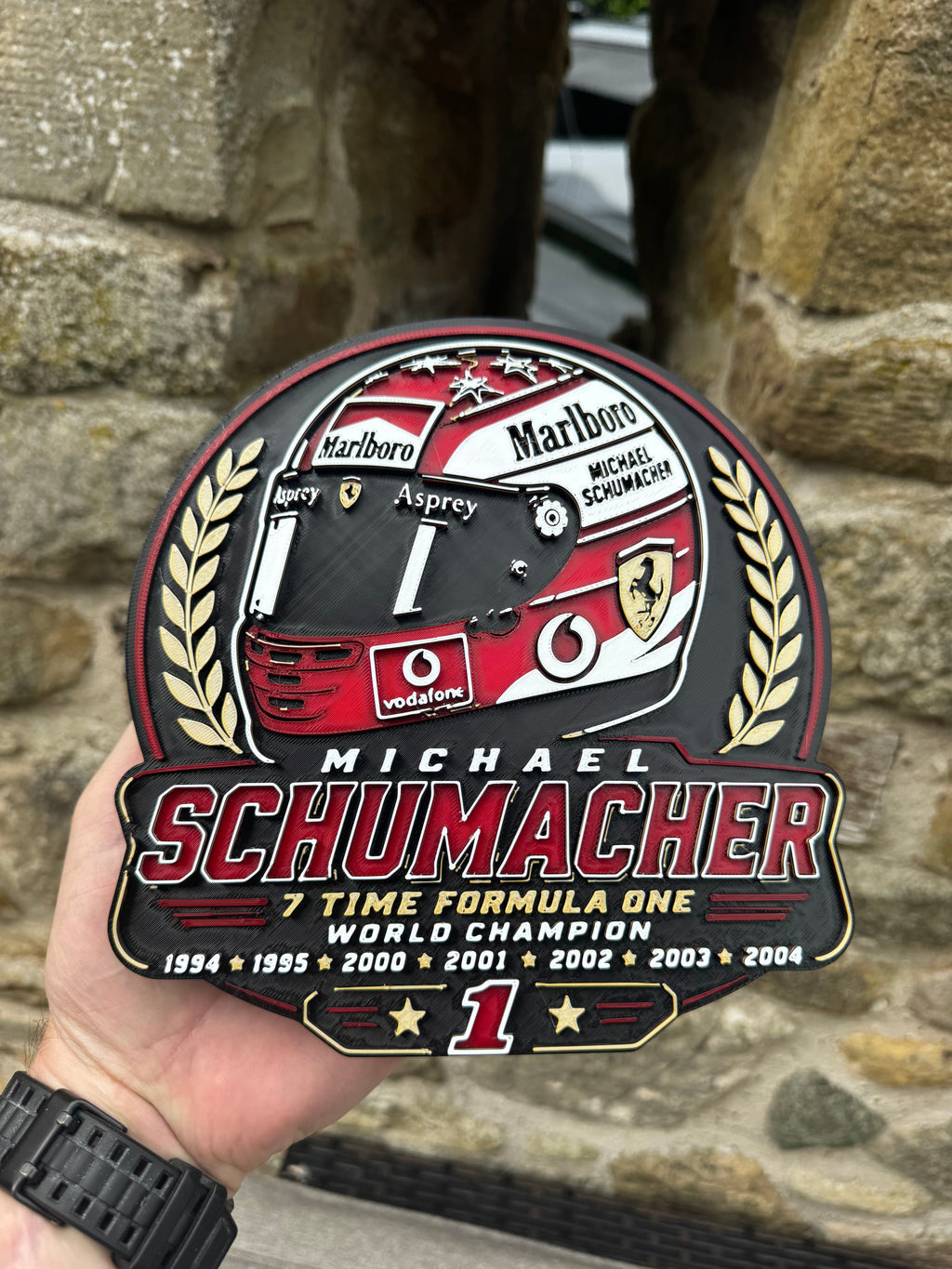 Michael Schumacher 7-Time F1 World Champion 3D Wall Plaque