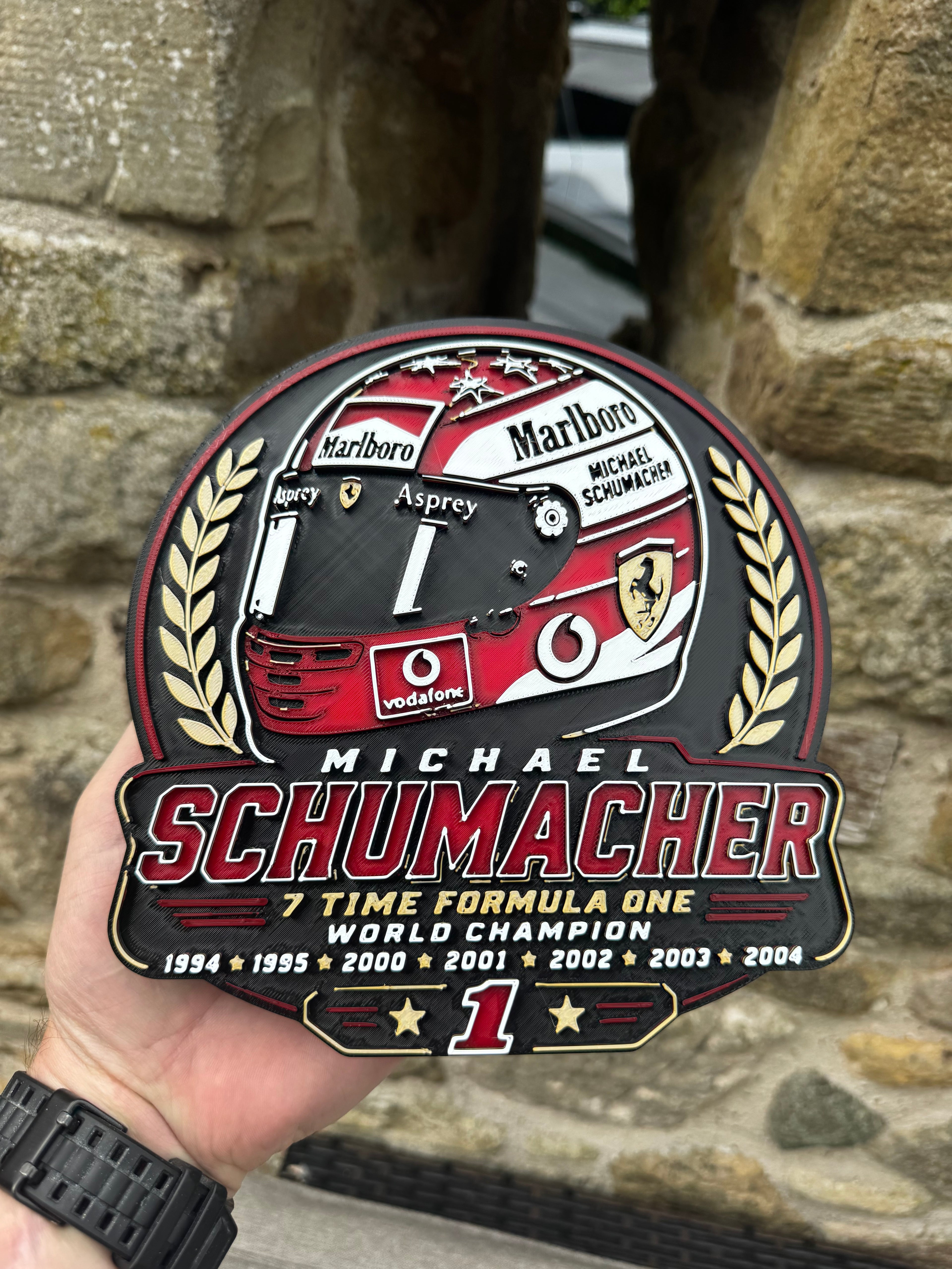 Michael Schumacher 7-Time F1 World Champion 3D Wall Plaque