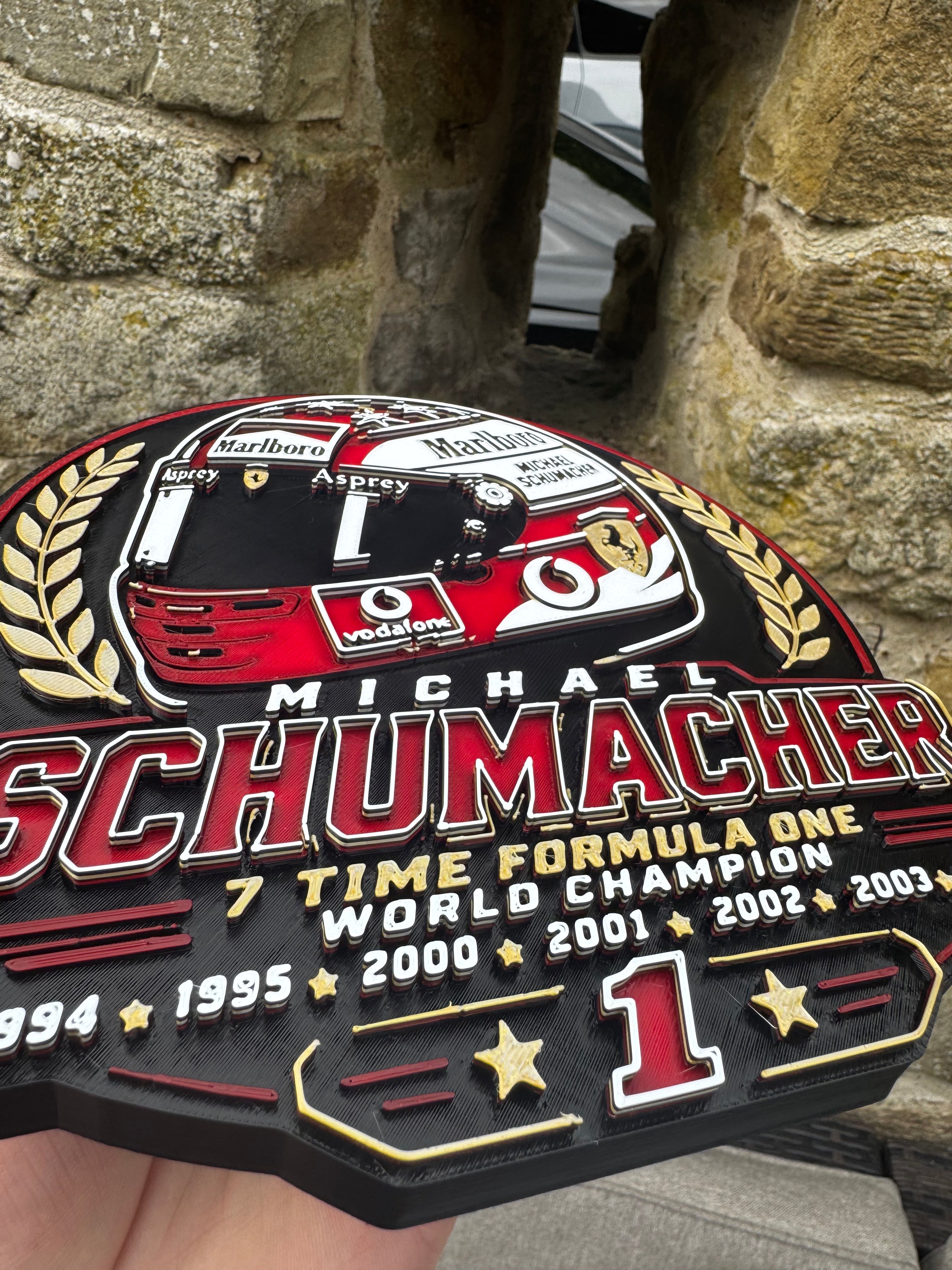 Michael Schumacher 7-Time F1 World Champion 3D Wall Plaque