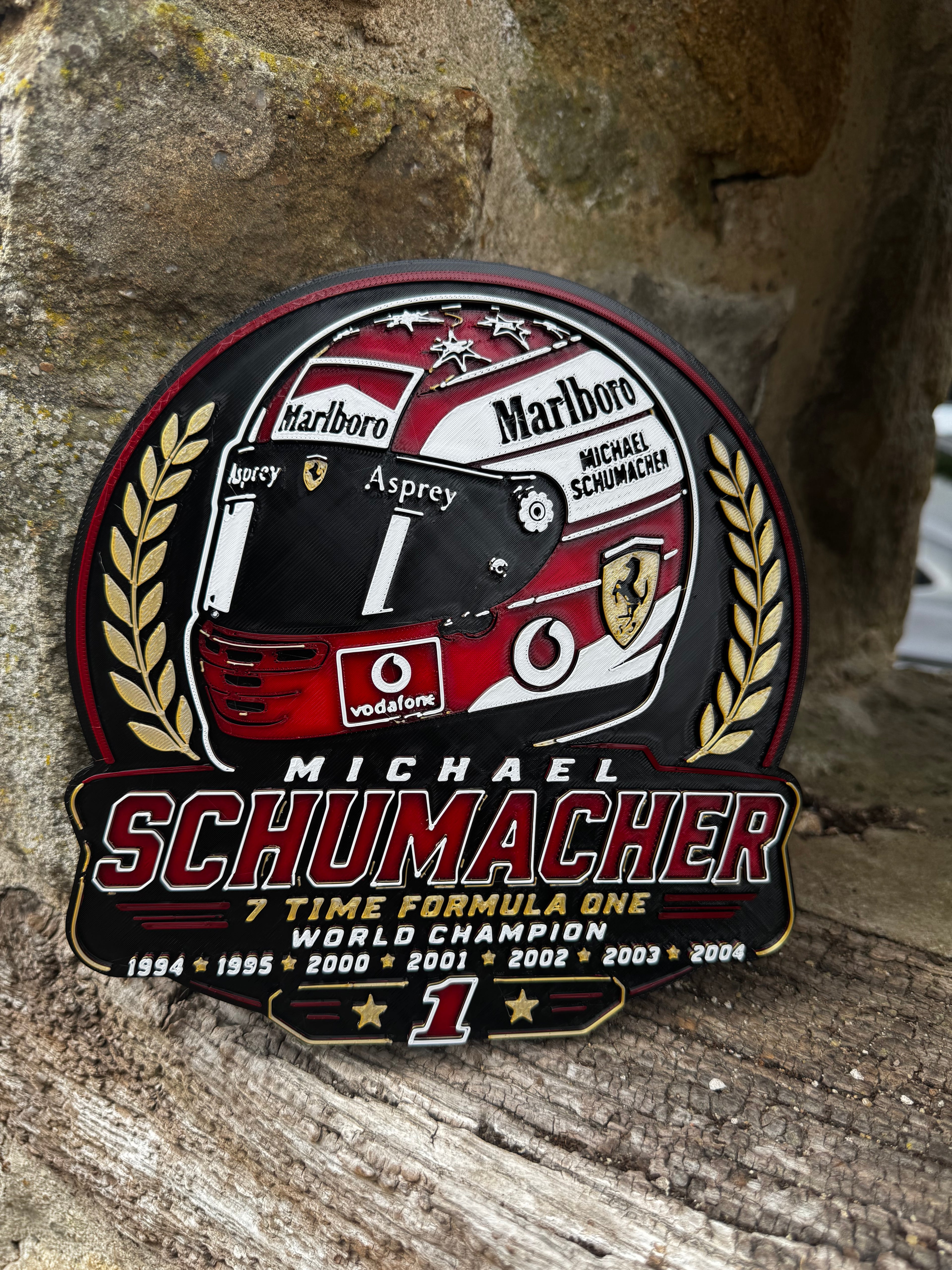 Michael Schumacher 7-Time F1 World Champion 3D Wall Plaque